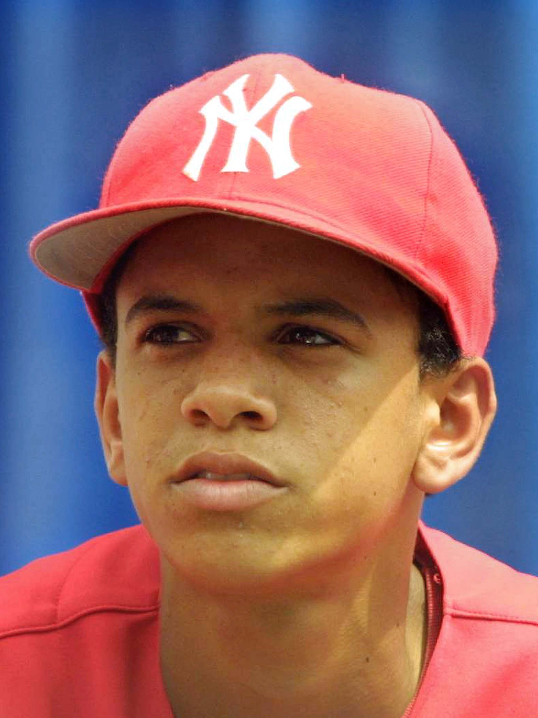 393788 02: (FILE PHOTO) Danny Almonte of the Rolando Paulino All-Stars Bronx Little League baseball team attends a ceremony honoring the team August 28, 2001 in New York City. Dominican Republic officials said August 31, 2001 that Little League pitcher Da