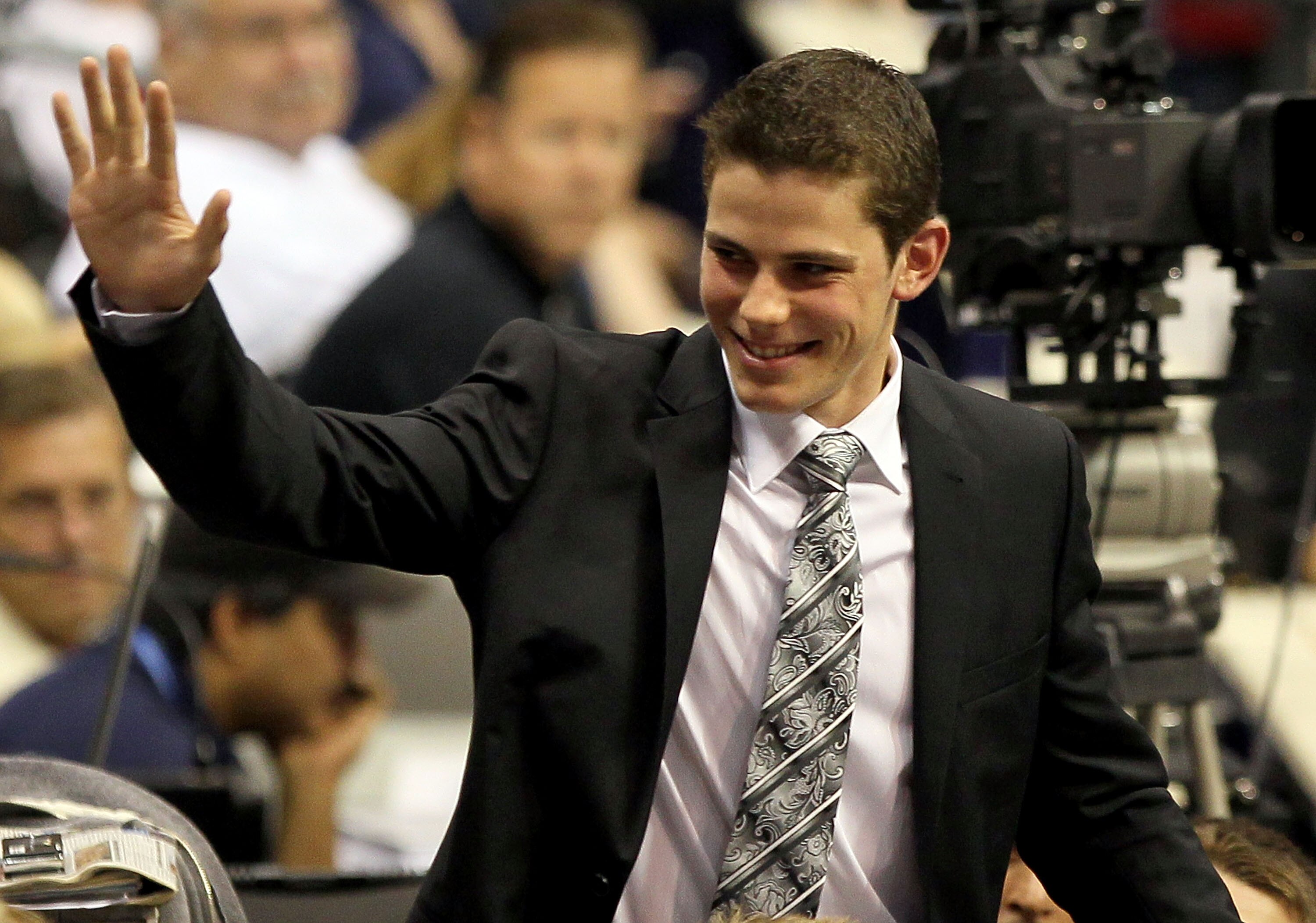 LOS ANGELES, CA - JUNE 25:  Tyler Seguin, drafted second overall by the Boston Bruins, reacts after he was drafted during the 2010 NHL Entry Draft at Staples Center on June 25, 2010 in Los Angeles, California.  (Photo by Jeff Gross/Getty Images)