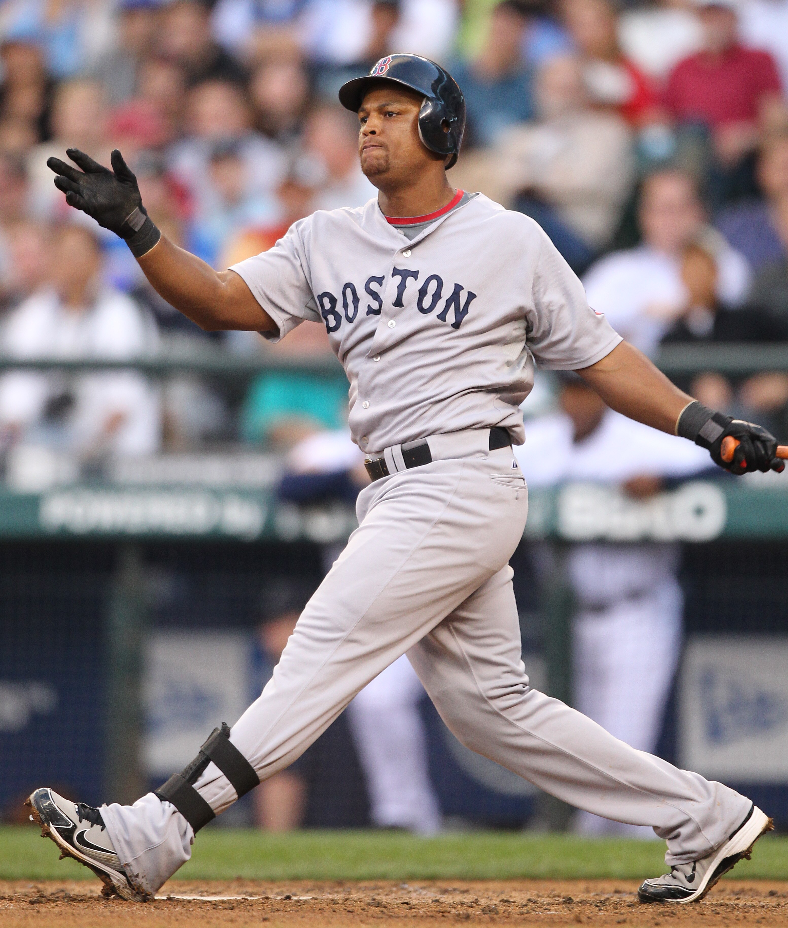 SEATTLE - JULY 22: Adrian Beltre #29 of the Boston Red Sox bats against the Seattle Mariners at Safeco Field on July 22, 2010 in Seattle, Washington. (Photo by Otto Greule Jr/Getty Images)