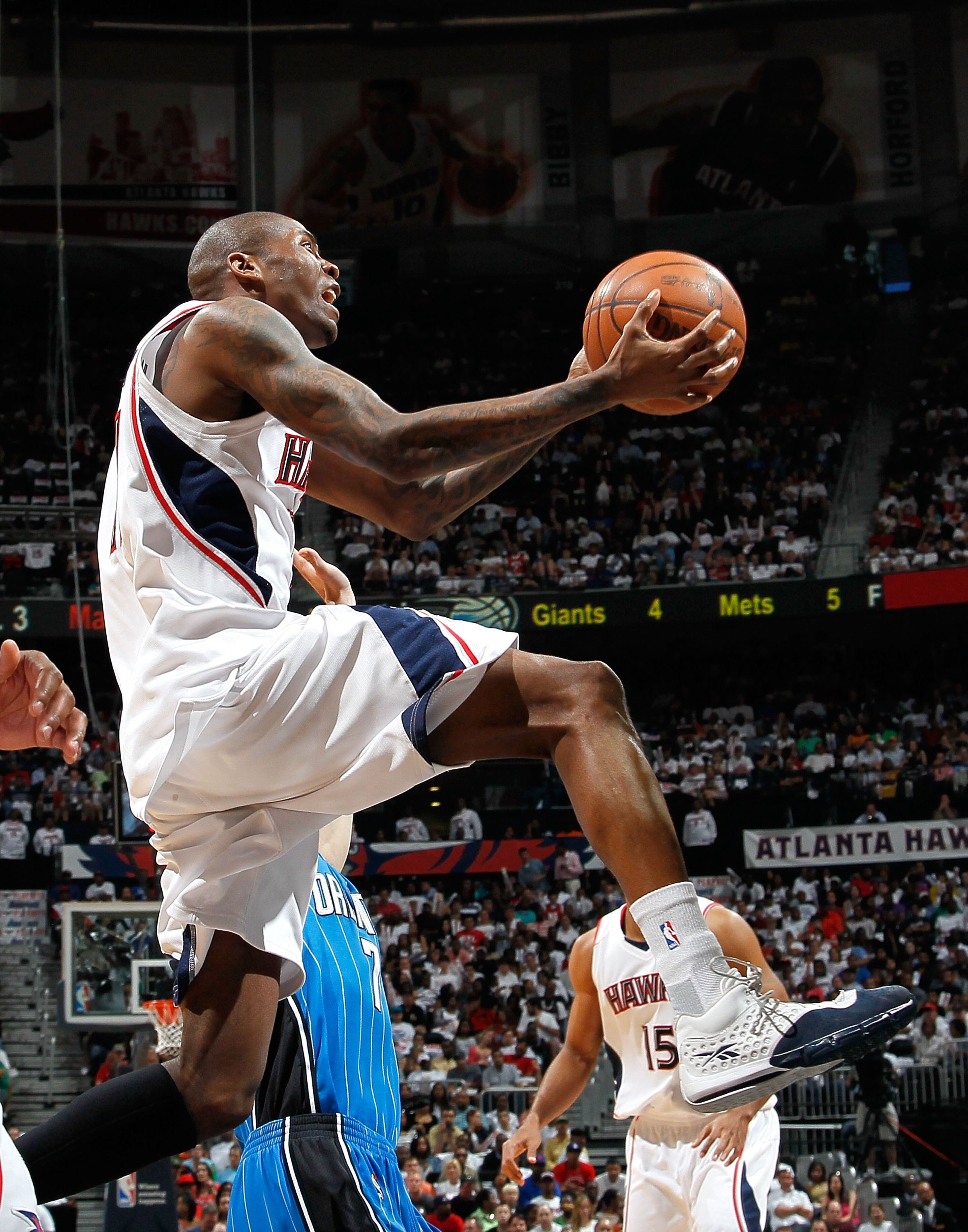 ATLANTA - MAY 08:  Jamal Crawford #11 of the Atlanta Hawks against the Orlando Magic during Game Three of the Eastern Conference Semifinals during the 2010 NBA Playoffs at Philips Arena on May 8, 2010 in Atlanta, Georgia.  NOTE TO USER: User expressly ack