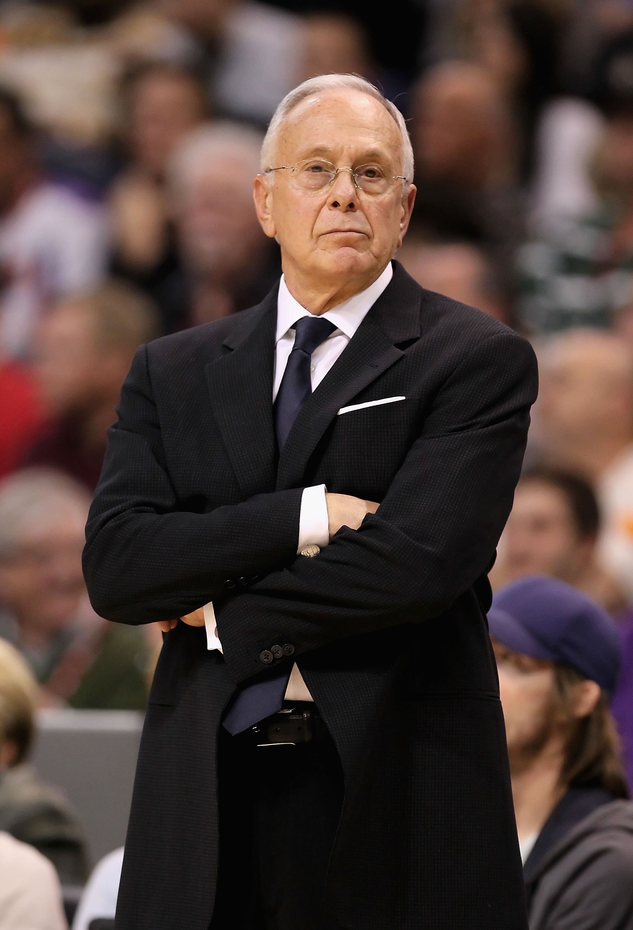 PHOENIX - JANUARY 26:  Head coach Larry Brown of the Charlotte Bobcats during the NBA game against the Phoenix Suns at US Airways Center on January 26, 2010 in Phoenix, Arizona.  The Bobcats defeated the Suns in overtime 114-109.  NOTE TO USER: User expre