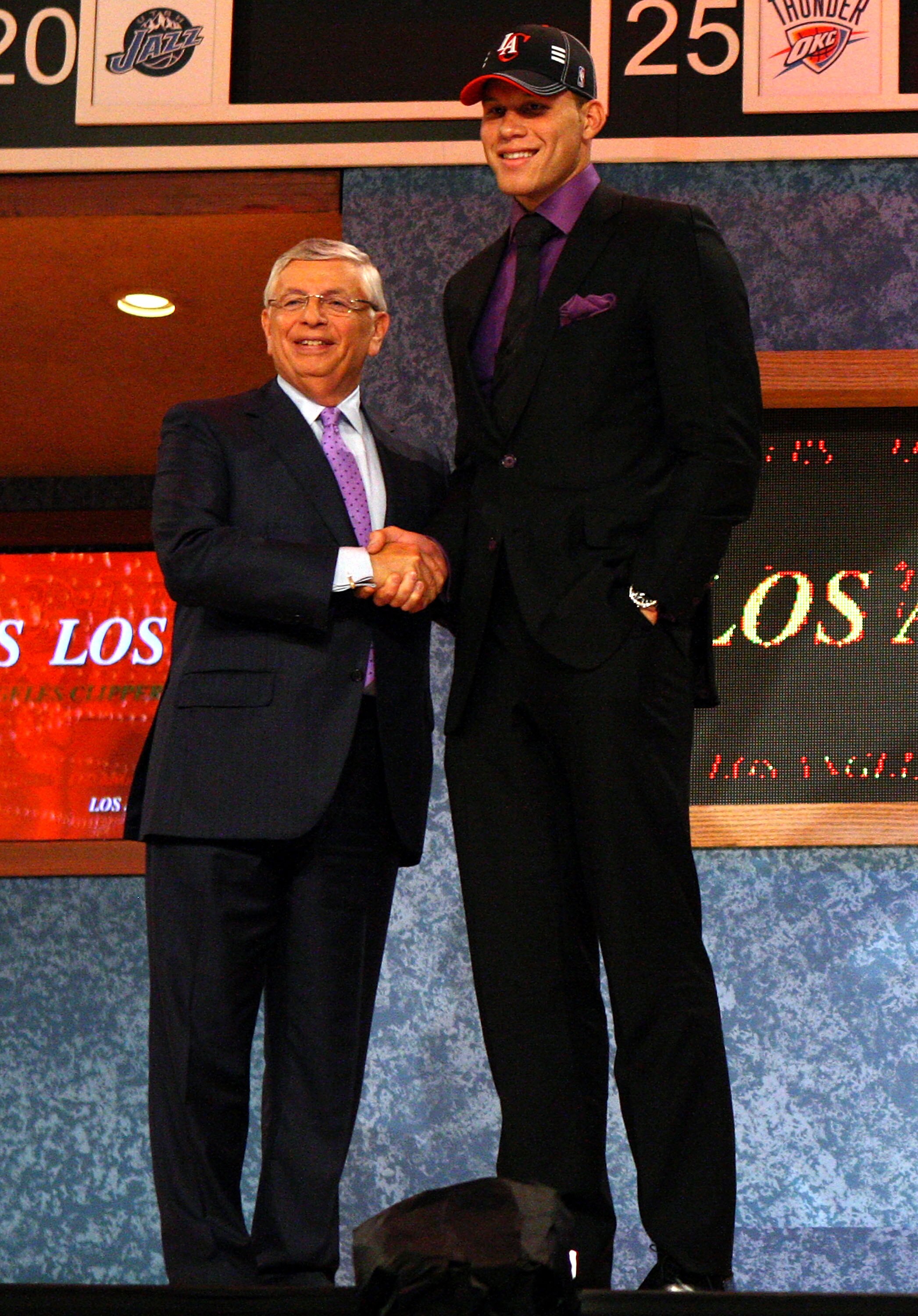 NEW YORK - JUNE 25:  NBA Commissioner David Stern poses for a photograph with the first overall draft pick by the Los Angeles Clippers,  Blake Griffin during the 2009 NBA Draft at the Wamu Theatre at Madison Square Garden June 25, 2009 in New York City. N
