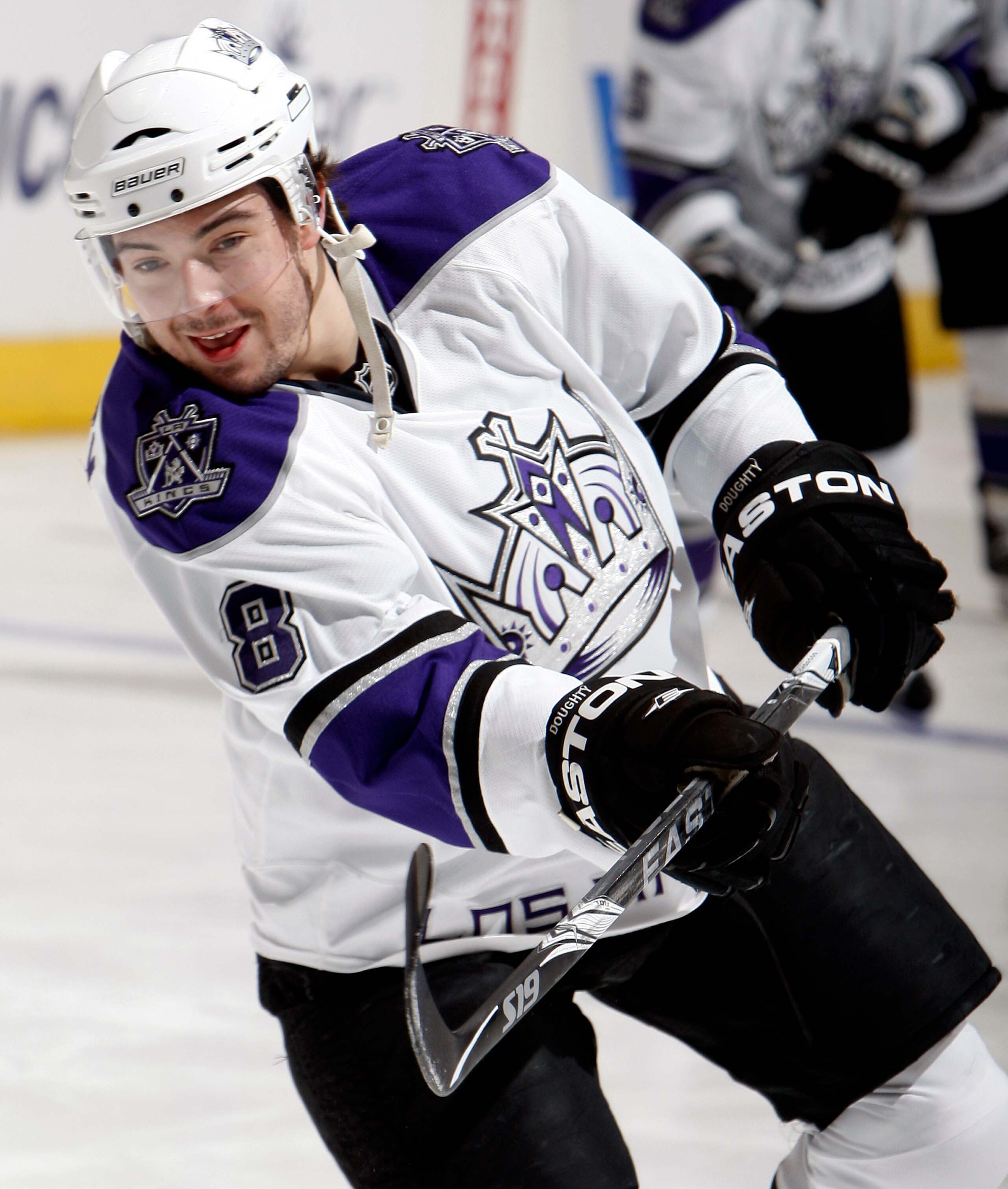 TORONTO - JANUARY 26: Drew Doughty #8 of the Los Angeles Kings warms up before a game against the Toronto Maple Leafs January 26, 2010 at the Air Canada Centre in Toronto, Ontario, Canada. (Photo by Abelimages / Getty Images)