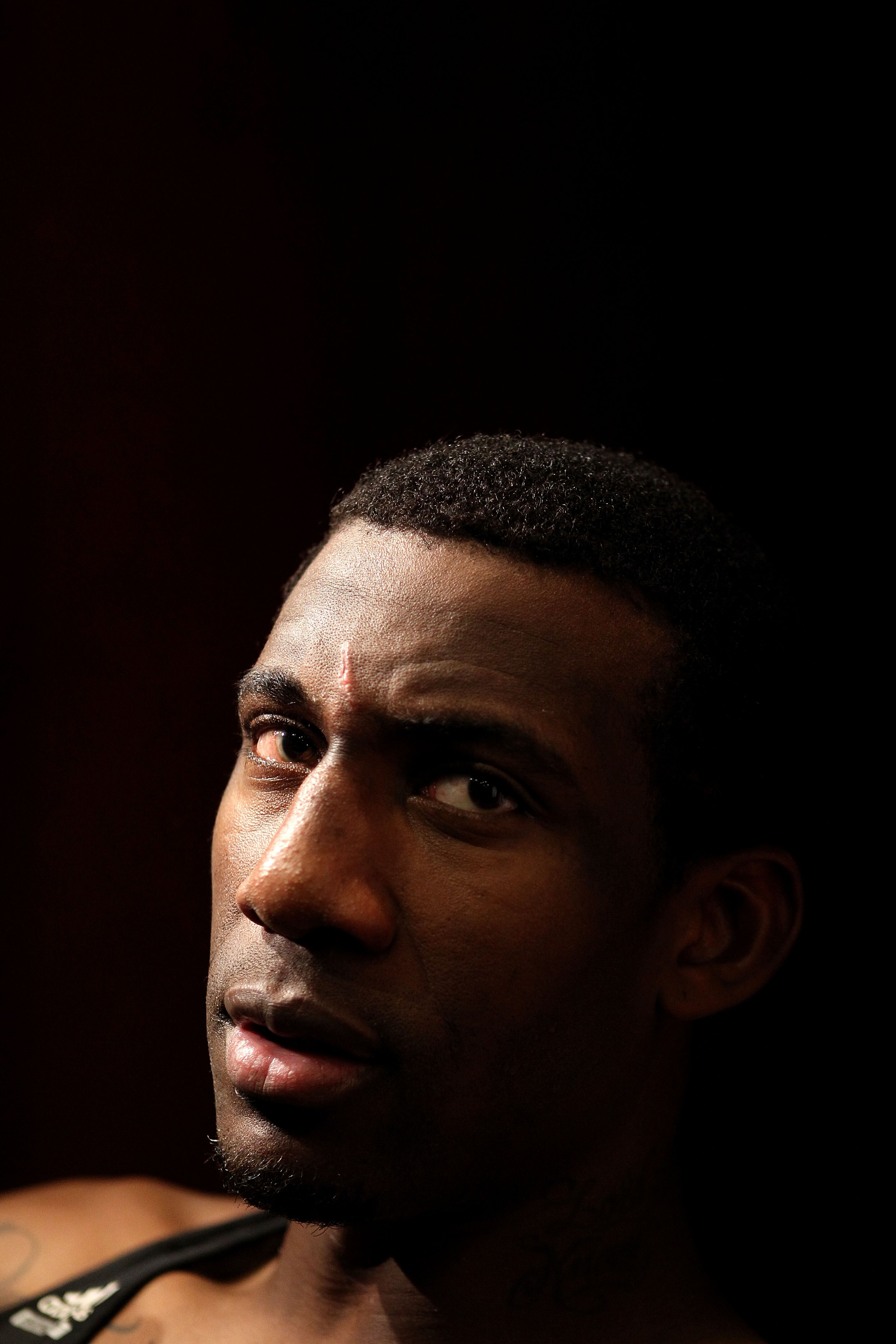 PHOENIX - MAY 29:  Amar'e Stoudemire #1 of the Phoenix Suns sits in the locker room after the suns were eliminated from the 2010 NBA Playoffs by the Los Angeles Lakers 111-103 in Game Six of the Western Conference Finals at US Airways Center on May 29, 20