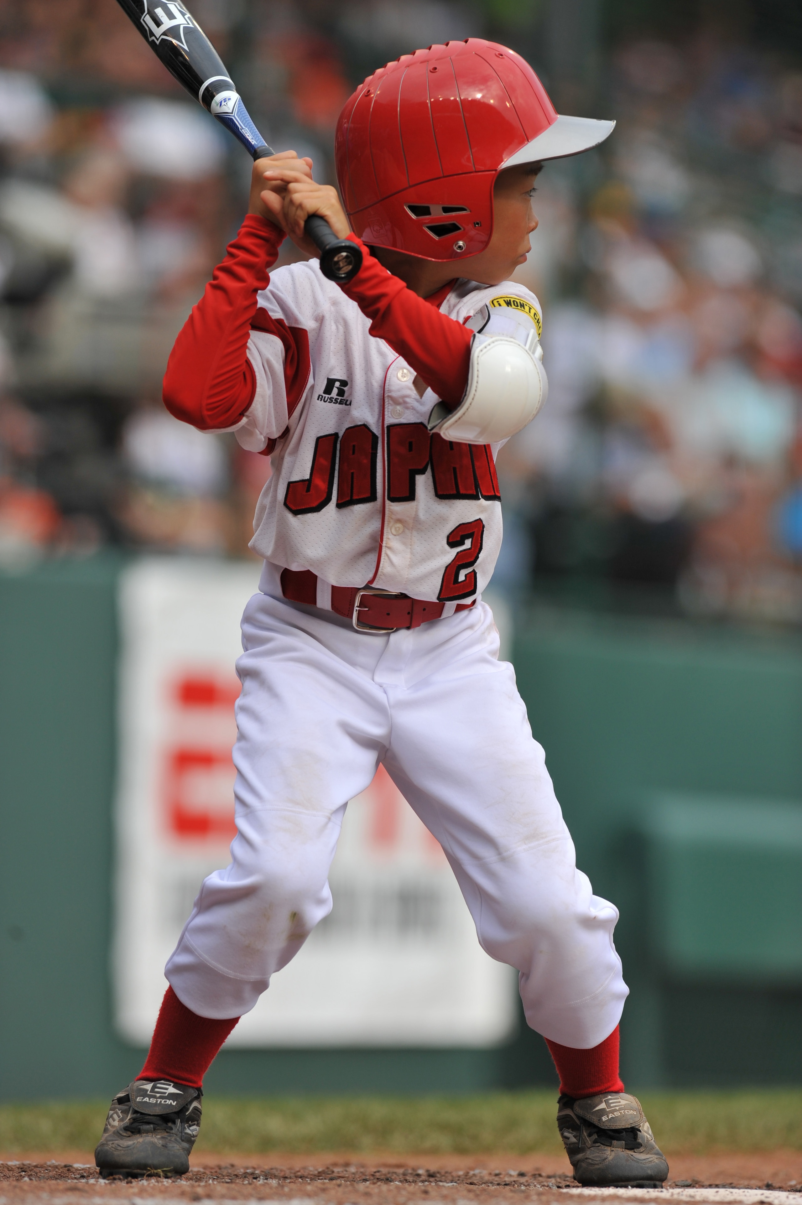 WILLIAMSPORT, PA - AUGUST 26: Shortstop Kenya Kawashima #2 of Chiba City, Japan bats against Reynosa, Mexico in the international semifinal at Lamade Stadium on August 26, 2009 in Williamsport, Pennsylvania. Reynosa, Mexico defeated Chiba City,  Japan 6-0