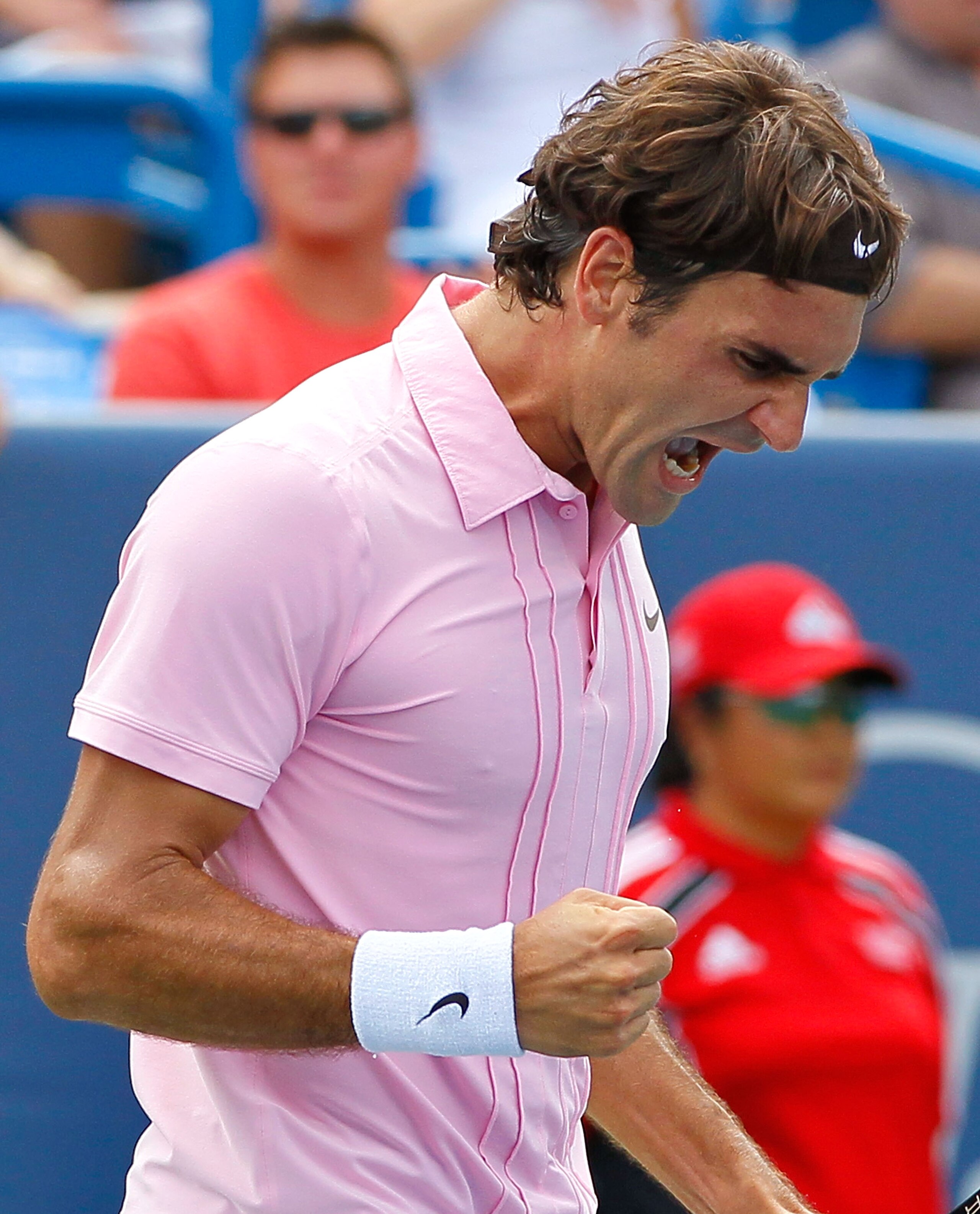 CINCINNATI - AUGUST 22: Roger Federer of Switzerland reacts after defeating Mardy Fish during the finals on Day 7 of the Western & Southern Financial Group Masters at the Lindner Family Tennis Center on August 22, 2010 in Cincinnati, Ohio. (Photo by Kev CINCINNATI - AUGUST 22: Roger Federer of Switzerland reacts after defeating Mardy Fish during the finals on Day 7 of the Western & Southern Financial Group Masters at the Lindner Family Tennis Center on August 22, 2010 in Cincinnati, Ohio. (Photo by Kev