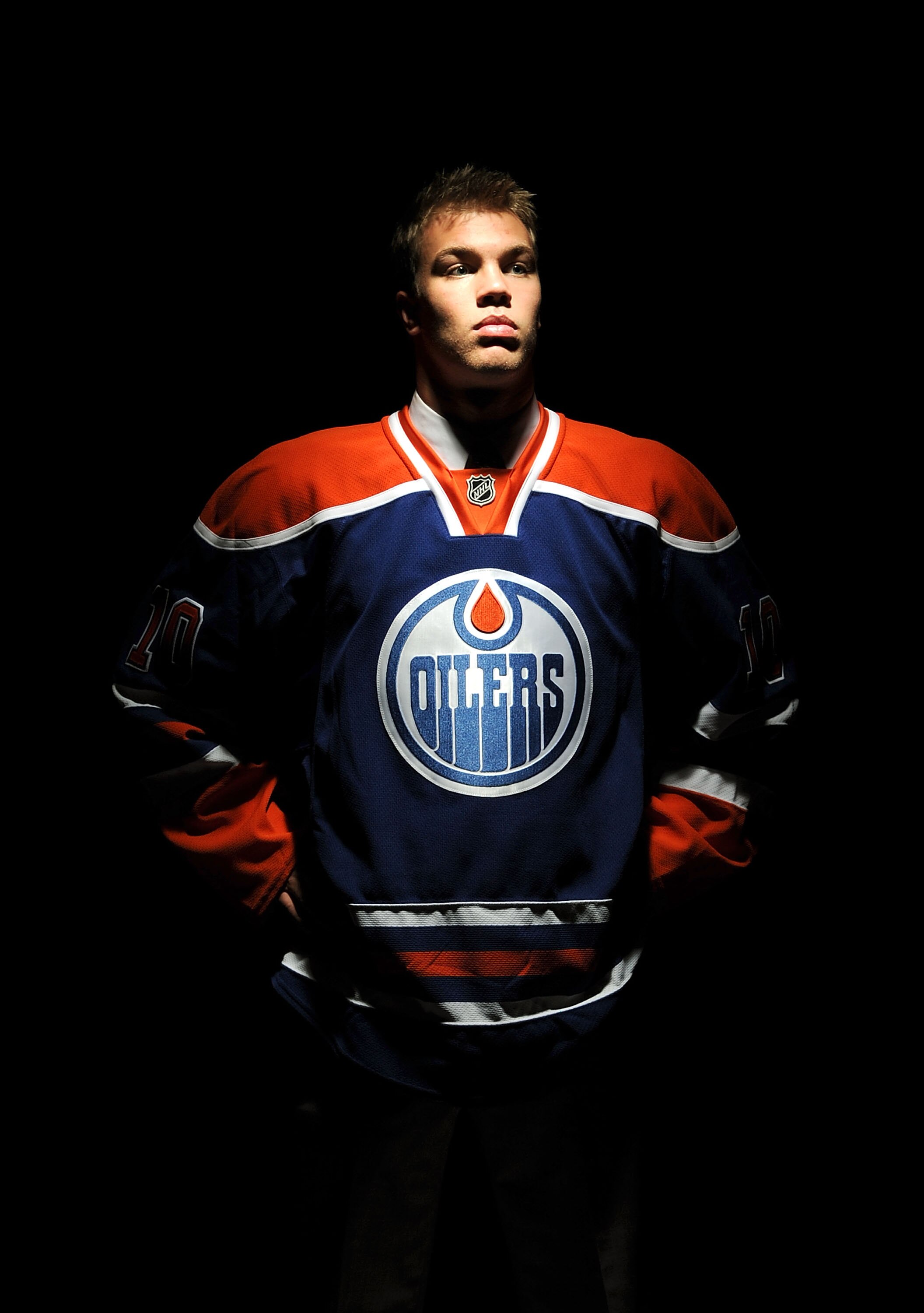 LOS ANGELES, CA - JUNE 25:  Taylor Hall, drafted first overall by the Edmonton Oilers, poses for a portrait during the 2010 NHL Entry Draft at Staples Center on June 25, 2010 in Los Angeles, California.  (Photo by Harry How/Getty Images)