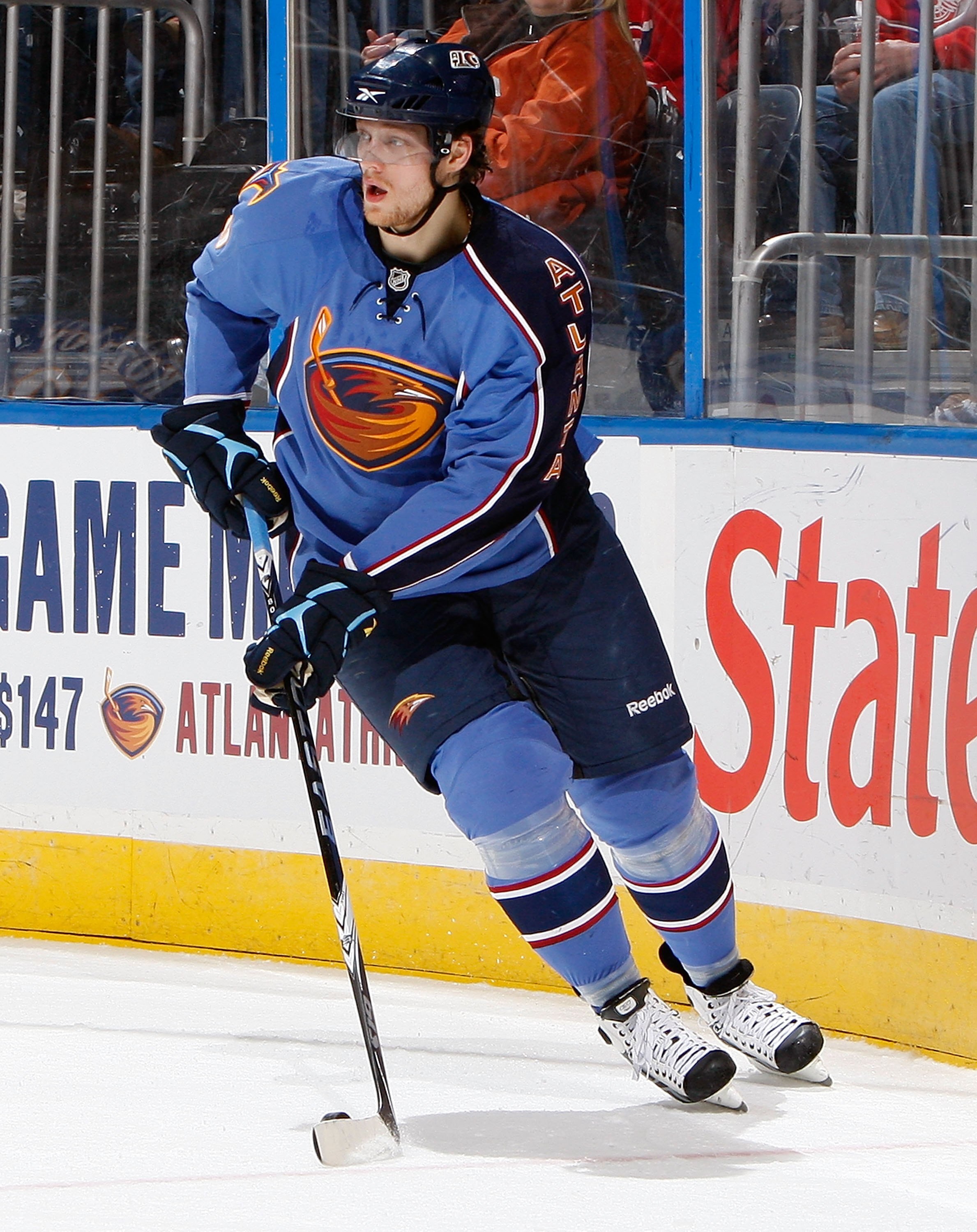ATLANTA - DECEMBER 12:  Nik Antropov #80 of the Atlanta Thrashers against the Montreal Canadiens at Philips Arena on December 12, 2009 in Atlanta, Georgia.  (Photo by Kevin C. Cox/Getty Images)