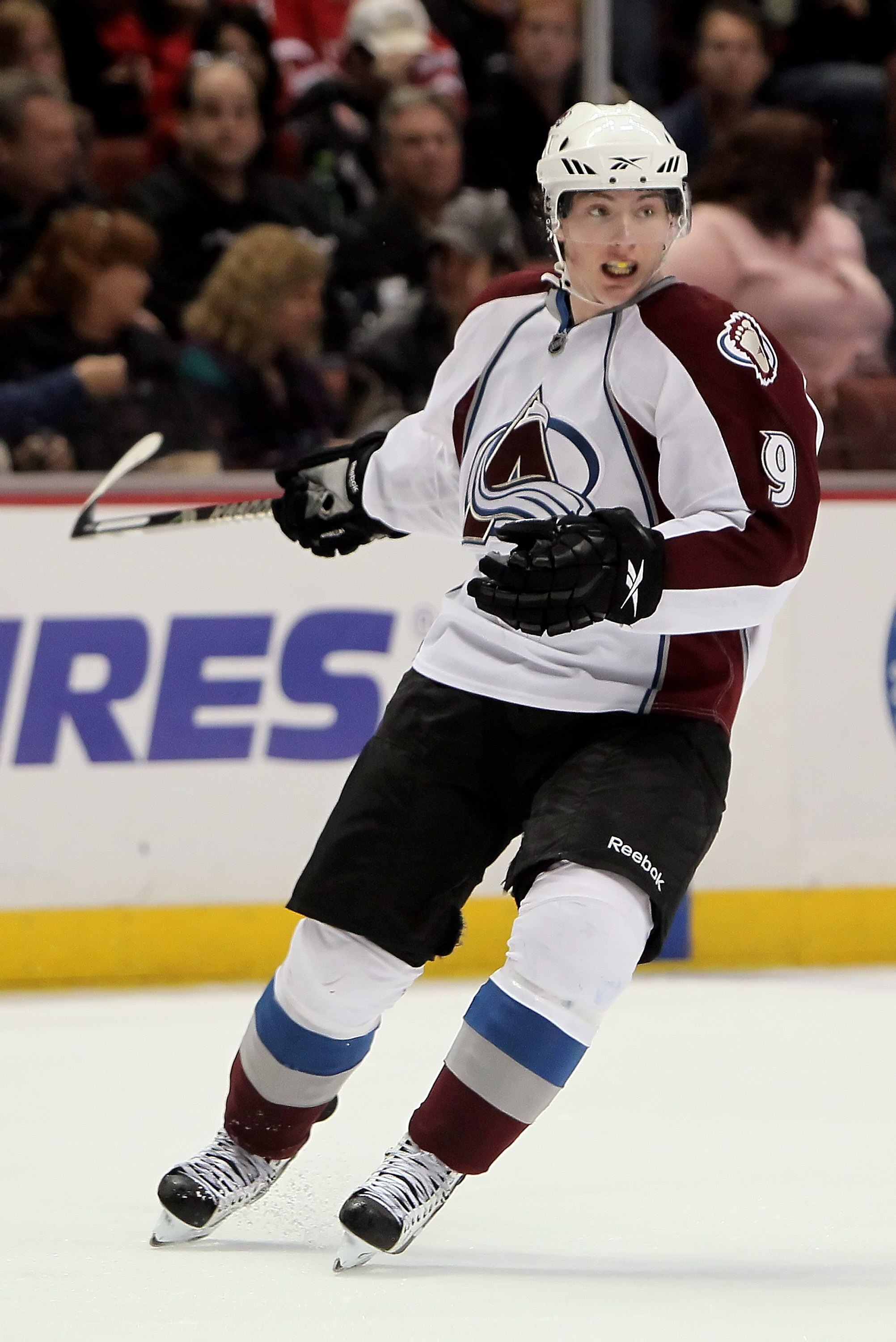 ANAHEIM, CA - MARCH 03:  Matt Duchene #9 of the Colorado Avalanche skates against the Anaheim Ducks at the Honda Center on March 3, 2010 in Anaheim, California.  (Photo by Jeff Gross/Getty Images)