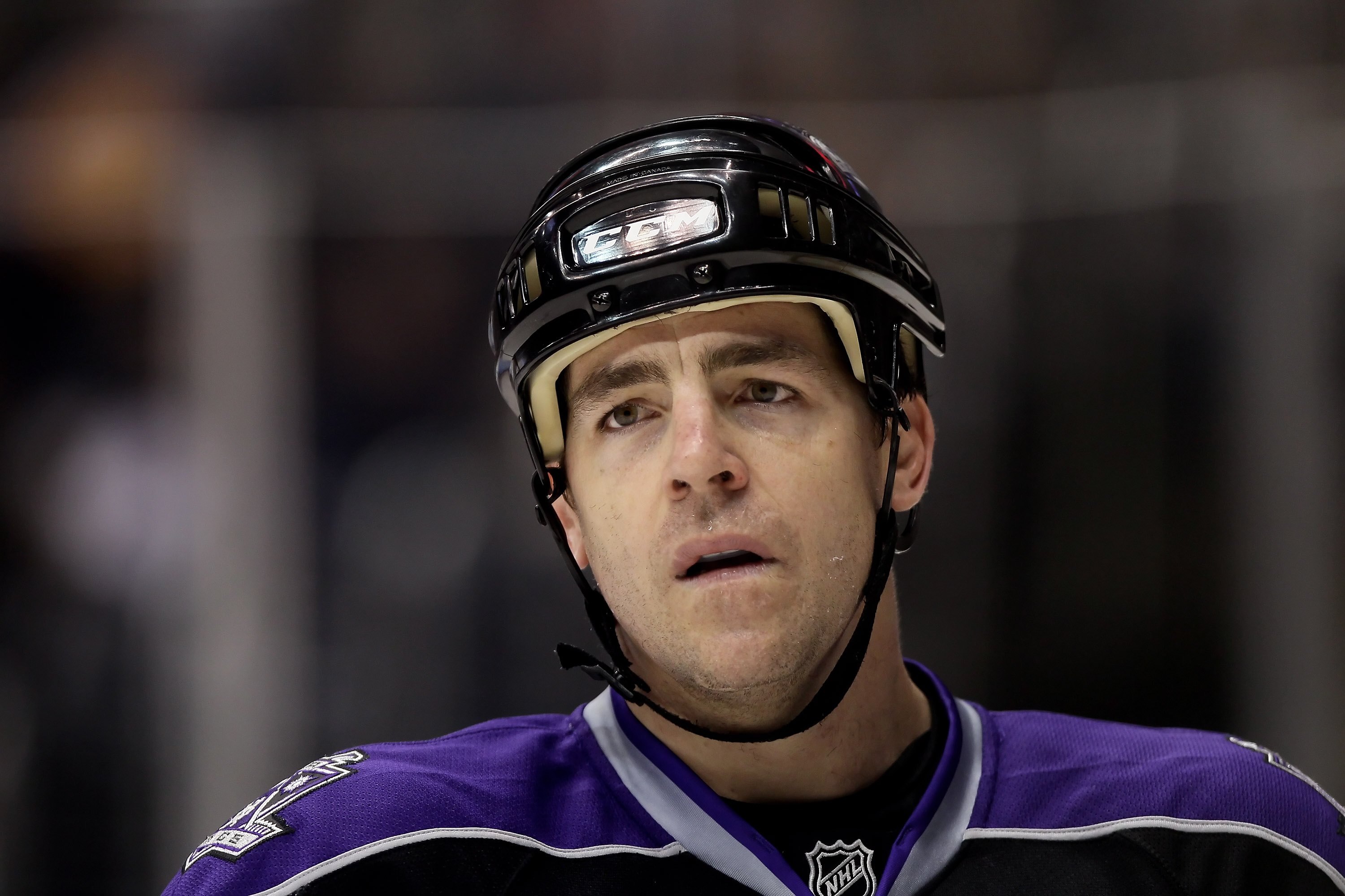 LOS ANGELES, CA - FEBRUARY 13:  Sean O'Donnell #6 of the Los Angeles Kings looks on against the Colorado Avalanche at Staples Center on February 13, 2010 in Los Angeles, California.  The Kings defeated the Avalanche 3-0.  (Photo by Jeff Gross/Getty Images
