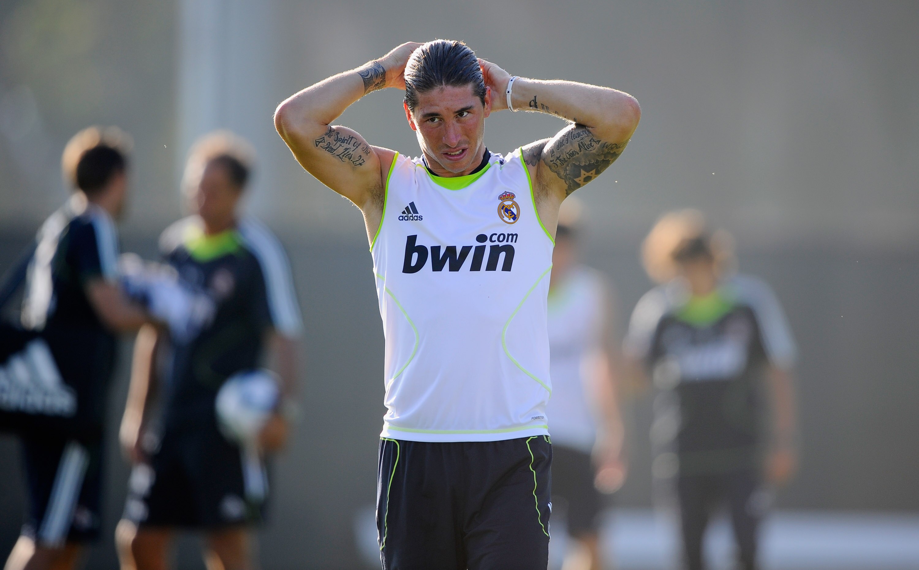 LOS ANGELES, CA - AUGUST 06: Sergio Ramos #4 of Real Madrid after training session on the campus of UCLA on August 6, 2010 inthe Westwood section  Los Angeles, California. Real Madrid will play a pre-season friendly soccer match against Los Angeles Galaxy
