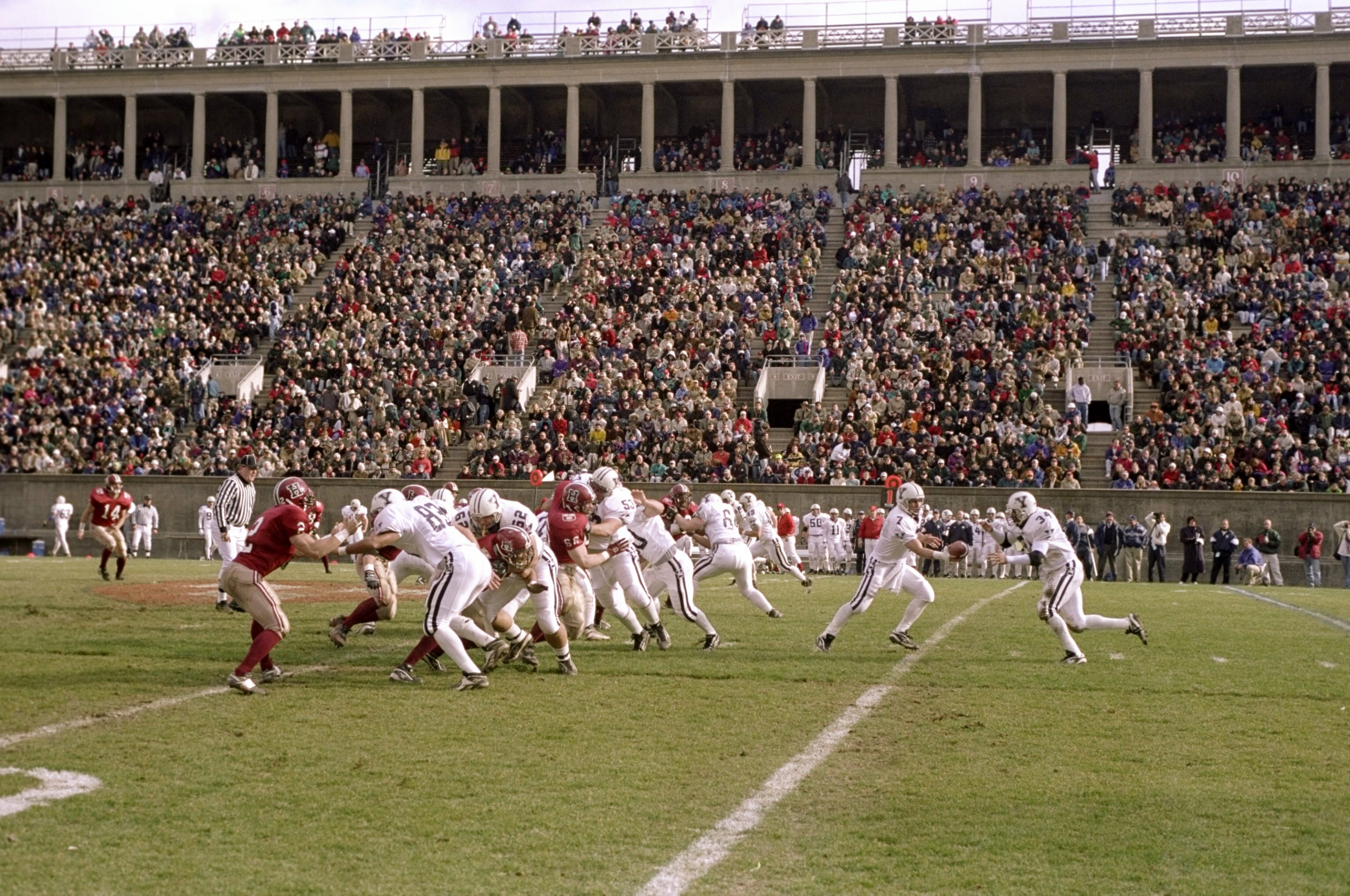 21 Nov 1998:  General view of the game between the Harvard Crimson and the Yale Bulldogs at the Harvard Stadium in Cambridge, Massachusetts. The Bulldogs defeated the Crimson 9-7. Mandatory Credit: M. David Leeds  /Allsport
