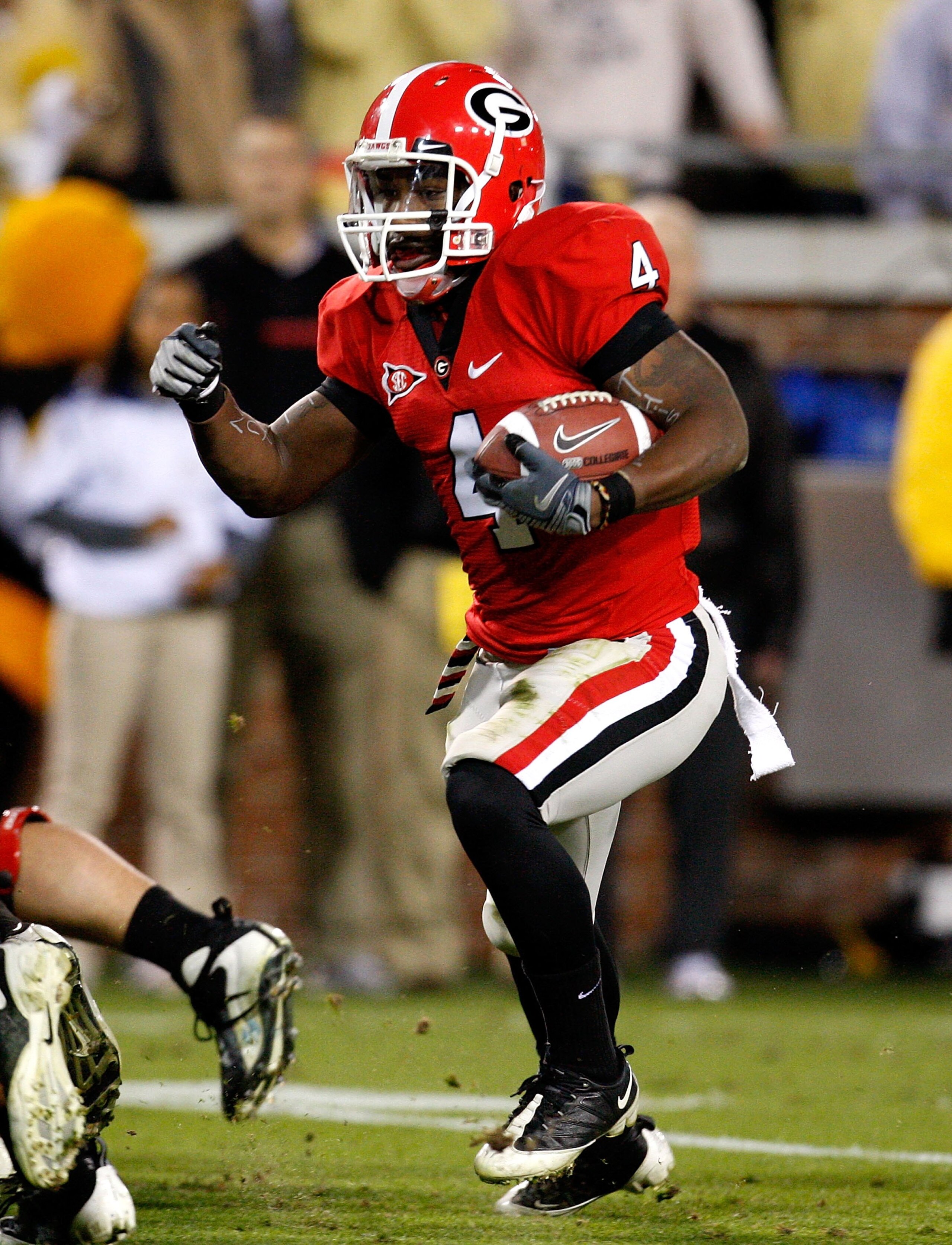ATLANTA - NOVEMBER 28:  Caleb King #4 of the Georgia Bulldogs against the Georgia Tech Yellow Jackets at Bobby Dodd Stadium on November 28, 2009 in Atlanta, Georgia.  (Photo by Kevin C. Cox/Getty Images)
