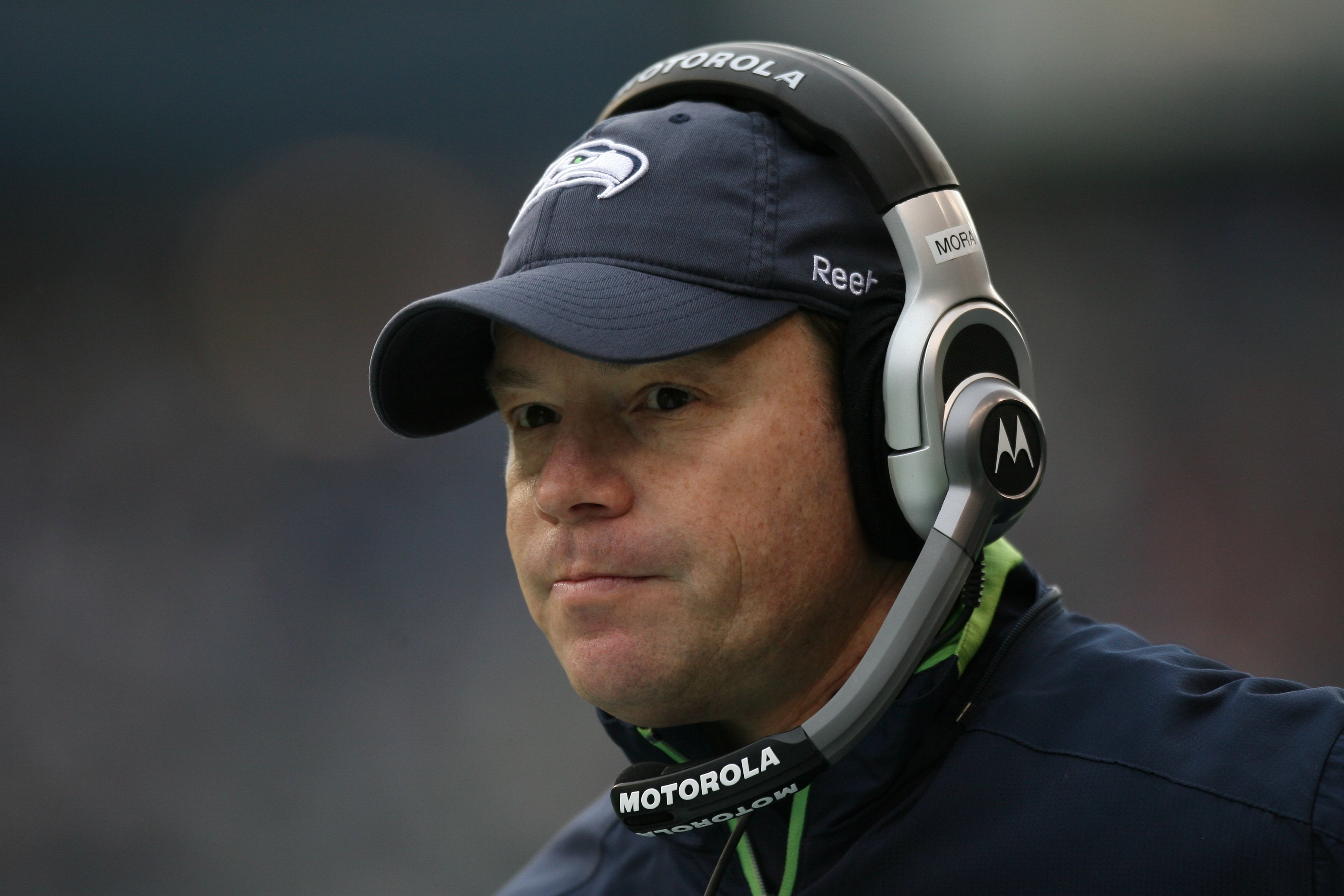 SEATTLE - JANUARY 03:  Head coach Jim Mora of the Seattle Seahawks looks on during the game against the Tennessee Titans on January 3, 2010 at Qwest Field in Seattle, Washington. (Photo by Otto Greule Jr/Getty Images)