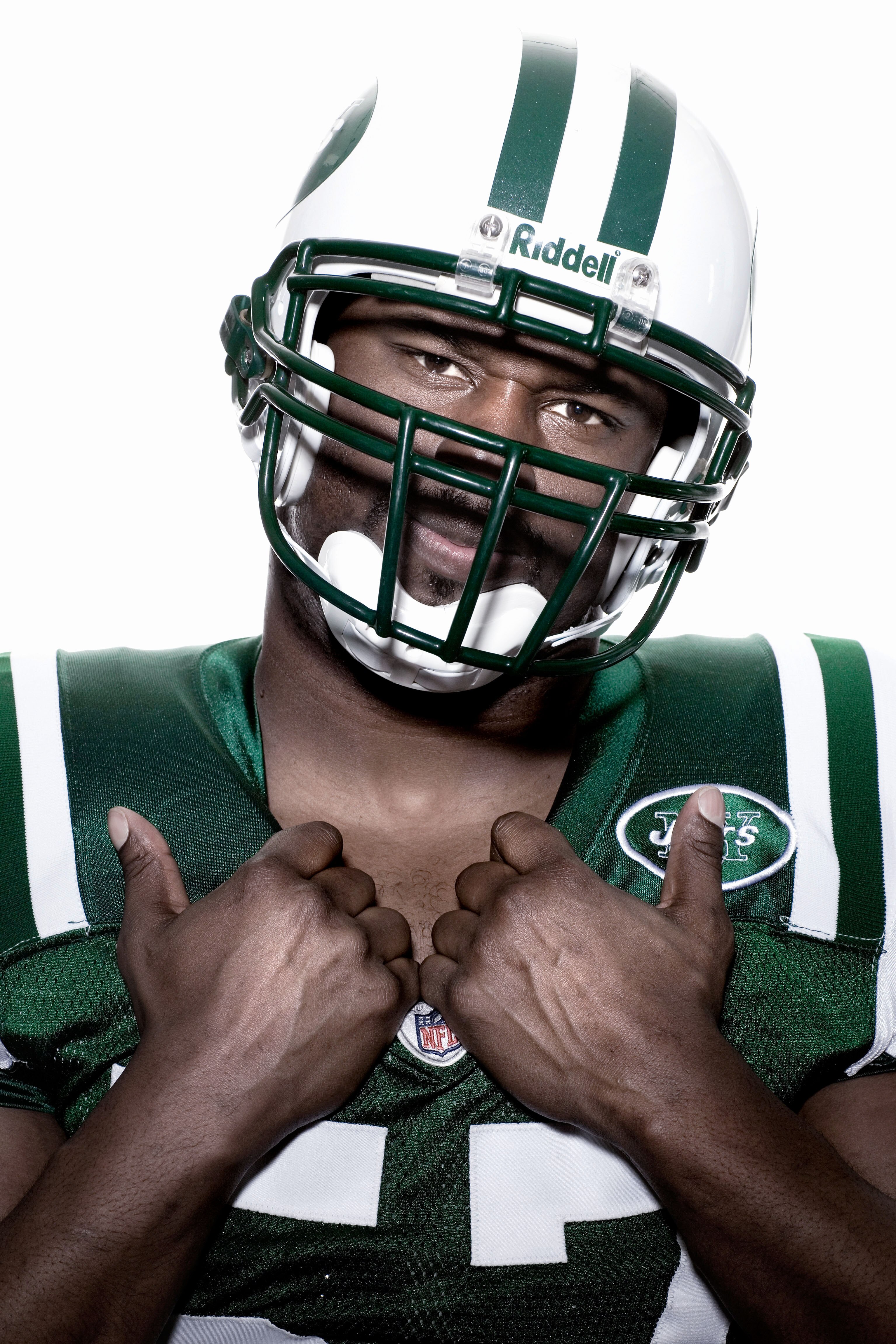 NEW YORK - APRIL 20:  (EDITORS NOTE: IMAGES HAVE BEEN DIGITALLY MANIPULATED) Bart Scott of the New York Jets poses for a portrait on April 20, 2009 in New York, New York.  (Photo by Chris McGrath/Getty Images)