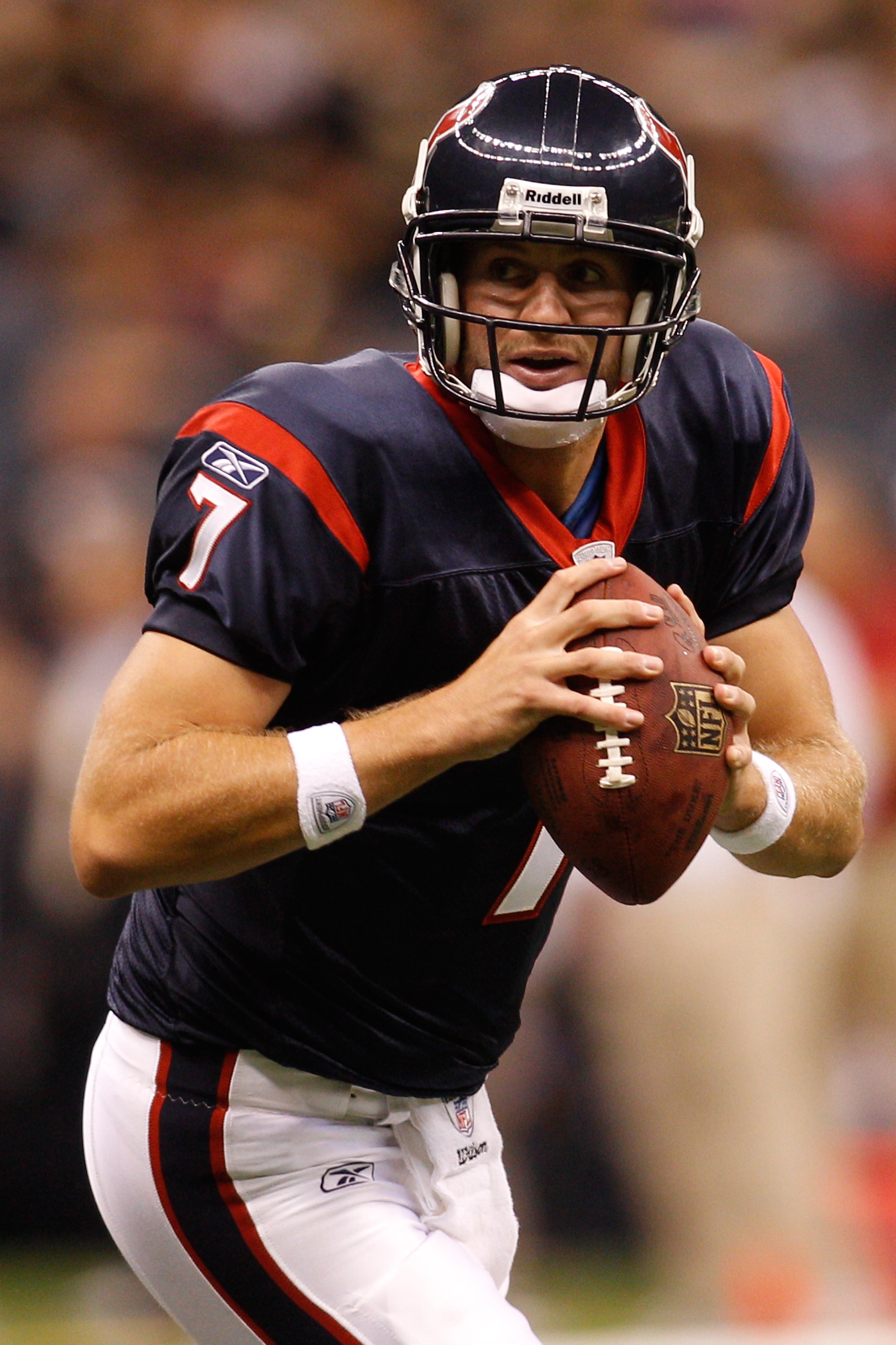 NEW ORLEANS - AUGUST 21:  Dan Orlovsky #7 of the Houston Texans in action during the game against the New Orleans Saints at the Louisiana Superdome on August 21, 2010 in New Orleans, Louisiana.  (Photo by Chris Graythen/Getty Images)