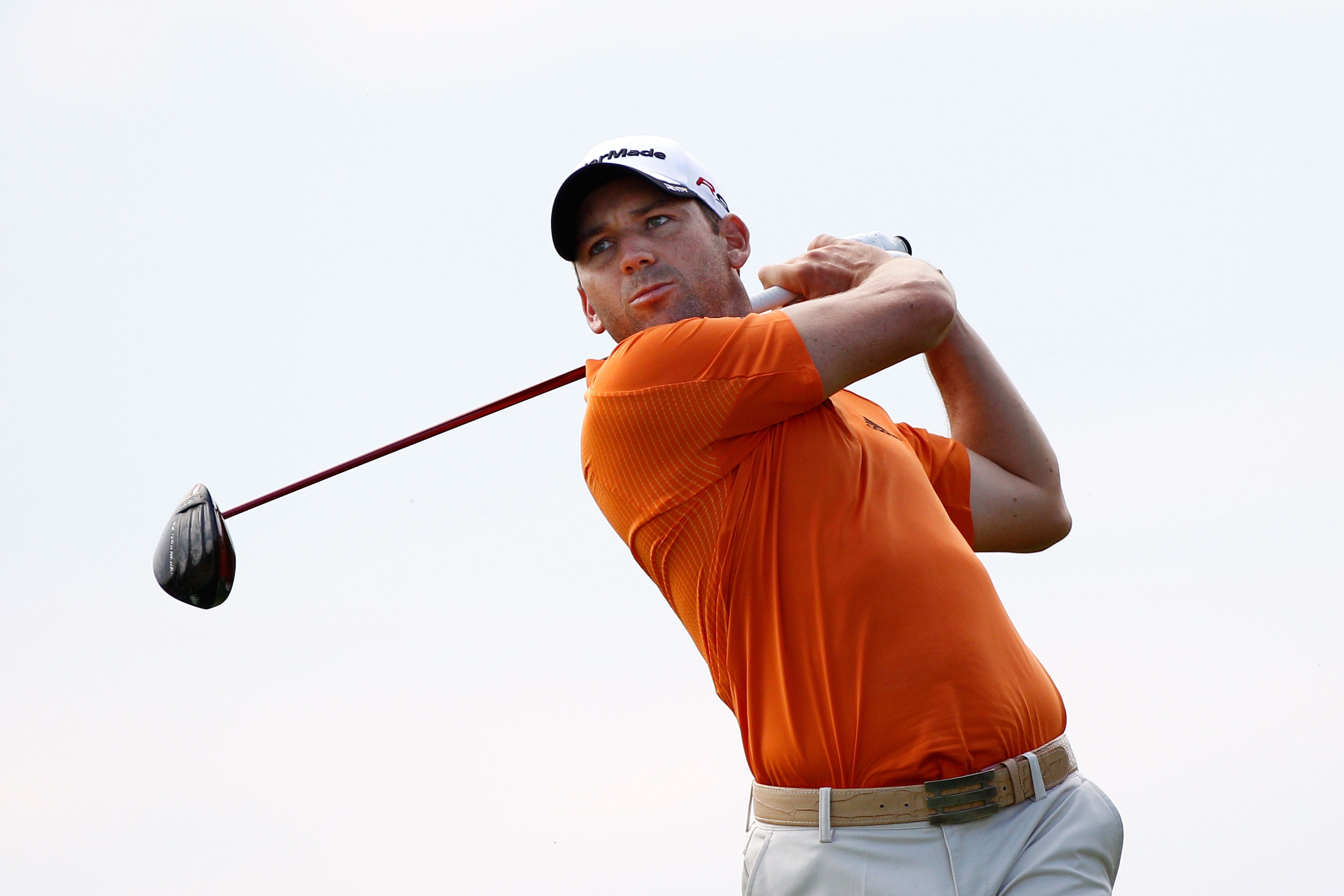 KOHLER, WI - AUGUST 14:  Sergio Garcia of Spain watches his tee shot on the 11th hole during the continuation of the second round of the 92nd PGA Championship on the Straits Course at Whistling Straits on August 14, 2010 in Kohler, Wisconsin.  (Photo by S
