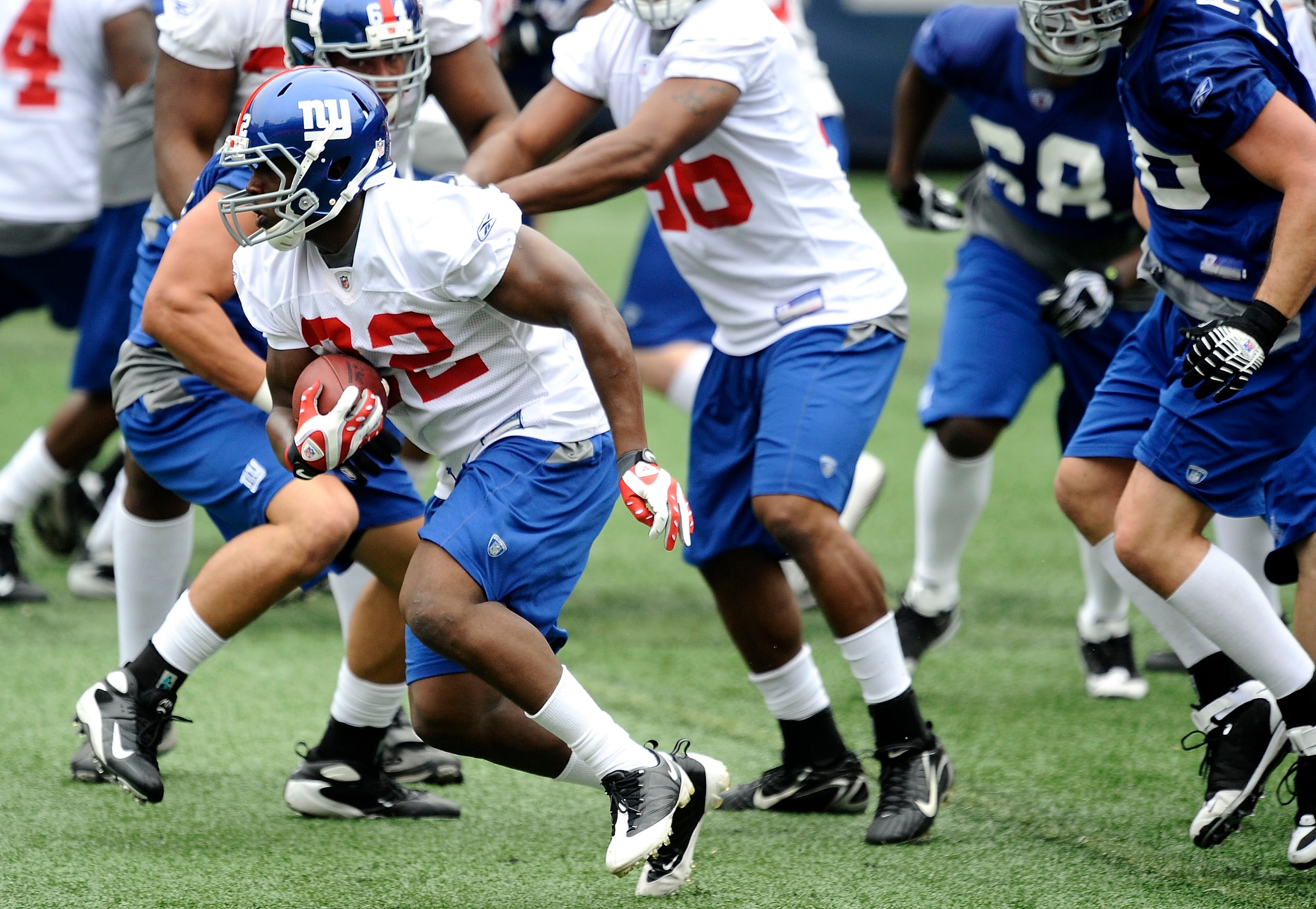EAST RUTHERFORD, NJ - MAY 09:  Andre Brown #22 of the New York Giants works out at rookie camp on May 9, 2009 in East Rutherford, New Jersey.  (Photo by Jeff Zelevansky/Getty Images)