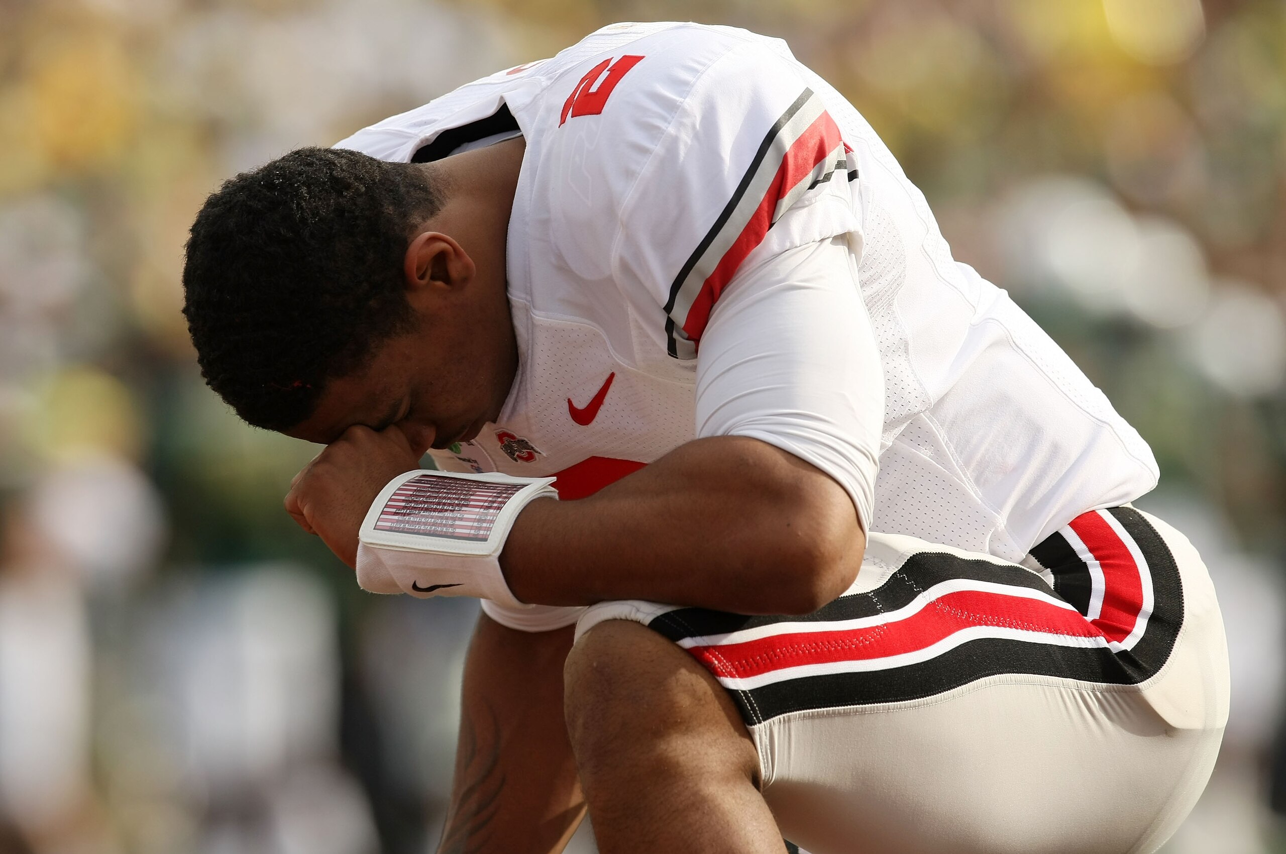 PASADENA, CA - JANUARY 01: Quarterback Terrelle Pryor #2 of the Ohio State Buckeyes prays before the game against the Oregon Ducks at the 96th Rose Bowl game on January 1, 2010 in Pasadena, California. (Photo by Stephen Dunn/Getty Images) PASADENA, CA - JANUARY 01: Quarterback Terrelle Pryor #2 of the Ohio State Buckeyes prays before the game against the Oregon Ducks at the 96th Rose Bowl game on January 1, 2010 in Pasadena, California. (Photo by Stephen Dunn/Getty Images)