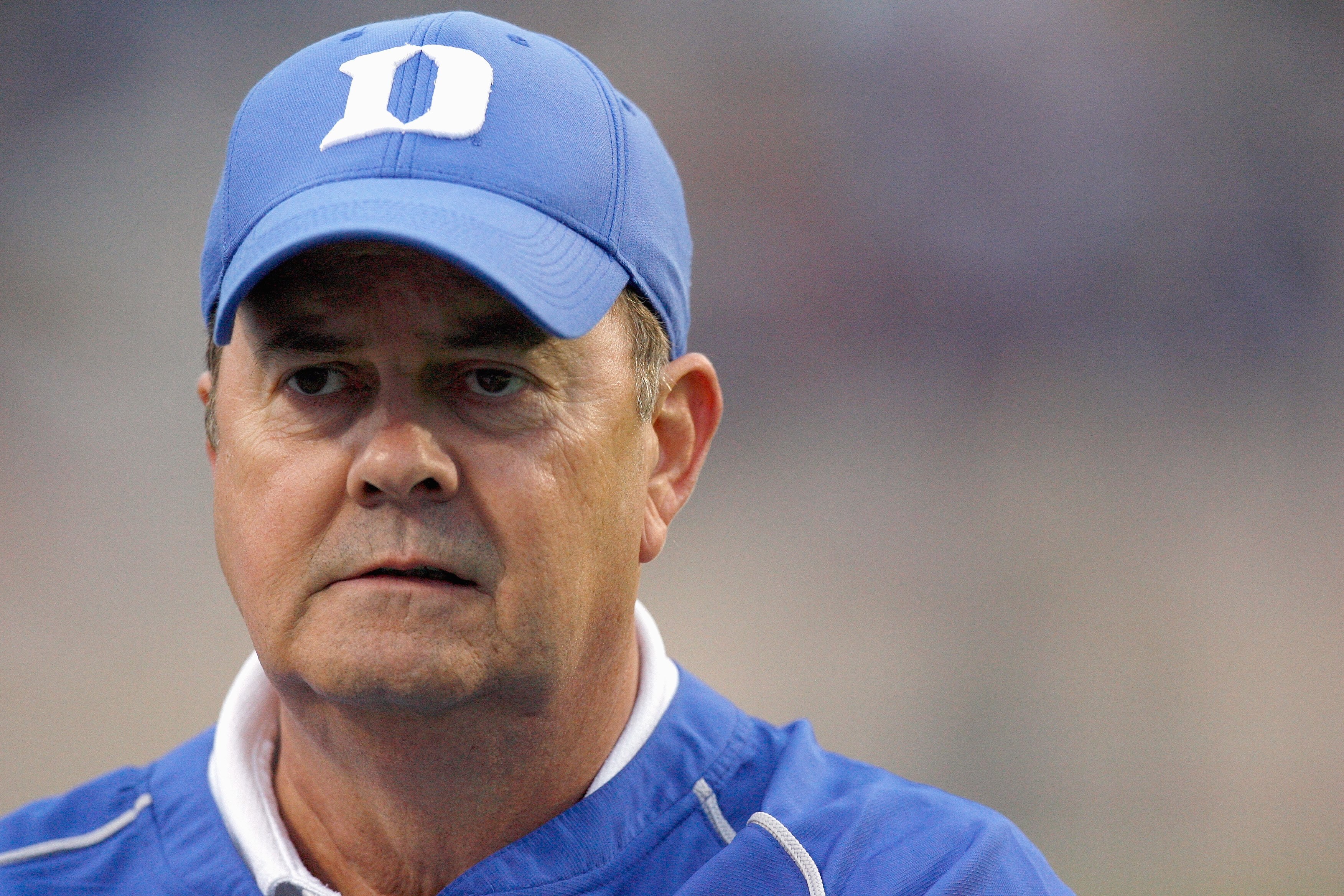 DURHAM, NC - OCTOBER 18:  Head coach David Cutcliffe of the Duke Blue Devils watches the action during the game against the Miami Hurricanes at Wallace Wade Stadium on October 18, 2008 in Durham, North Carolina.  (Photo by Kevin C. Cox/Getty Images)