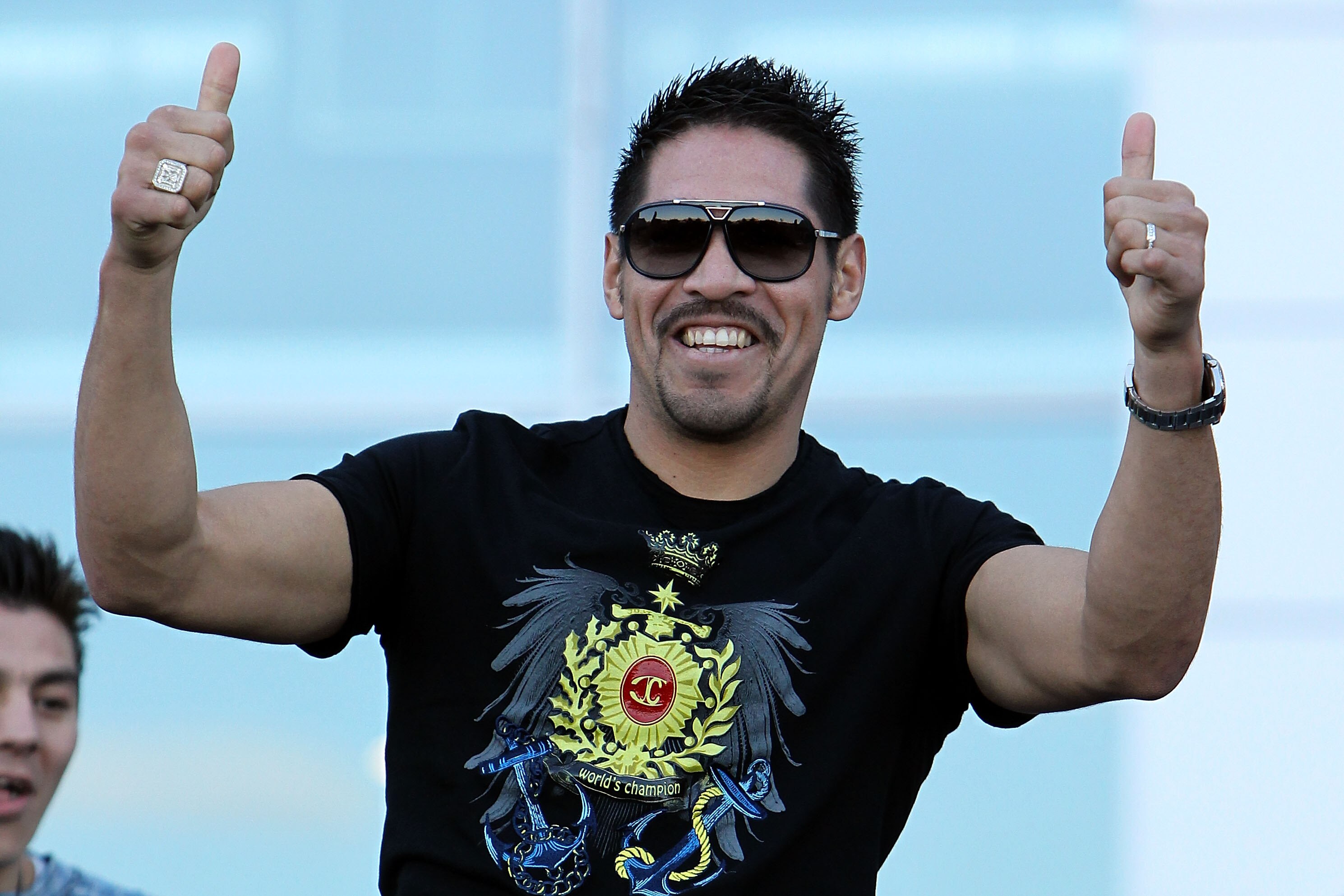 ARLINGTON, TX - MARCH 12:  Boxer Antonio Margarito of Mexico poses in front of Cowboys Stadium before the weigh-in for the WBO welterweight title fight between Manny Pacquiao of the Philippines and Joshua Clottey of Ghana on March 12, 2010 in Arlington, T