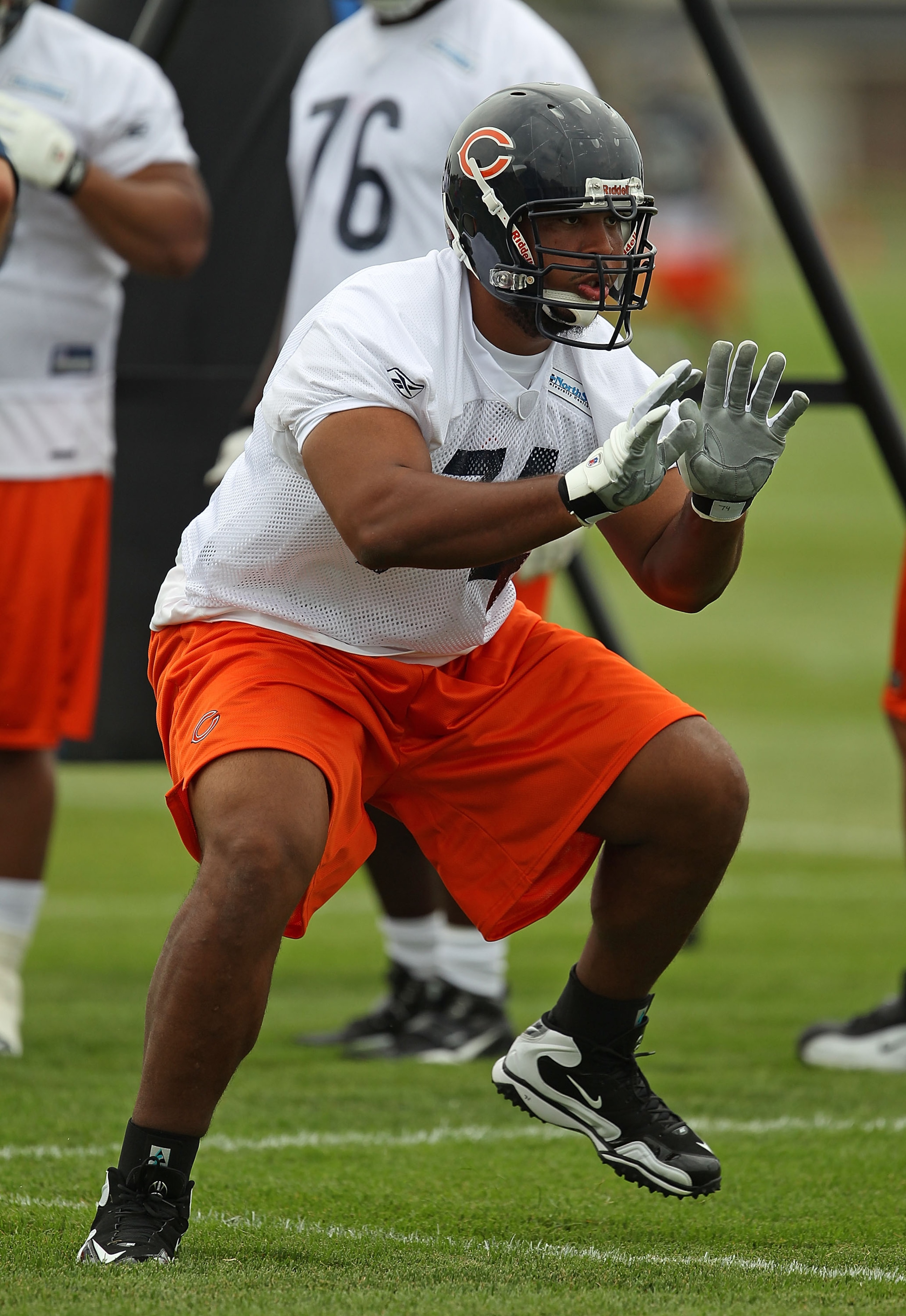BOURBONNAIS, IL - JULY 30: Chris Williams #74 of the Chicago Bears works out during a summer training camp practice at Olivet Nazarene University on July 30, 2010 in Bourbonnais, Illinois. (Photo by Jonathan Daniel/Getty Images) BOURBONNAIS, IL - JULY 30: Chris Williams #74 of the Chicago Bears works out during a summer training camp practice at Olivet Nazarene University on July 30, 2010 in Bourbonnais, Illinois. (Photo by Jonathan Daniel/Getty Images)