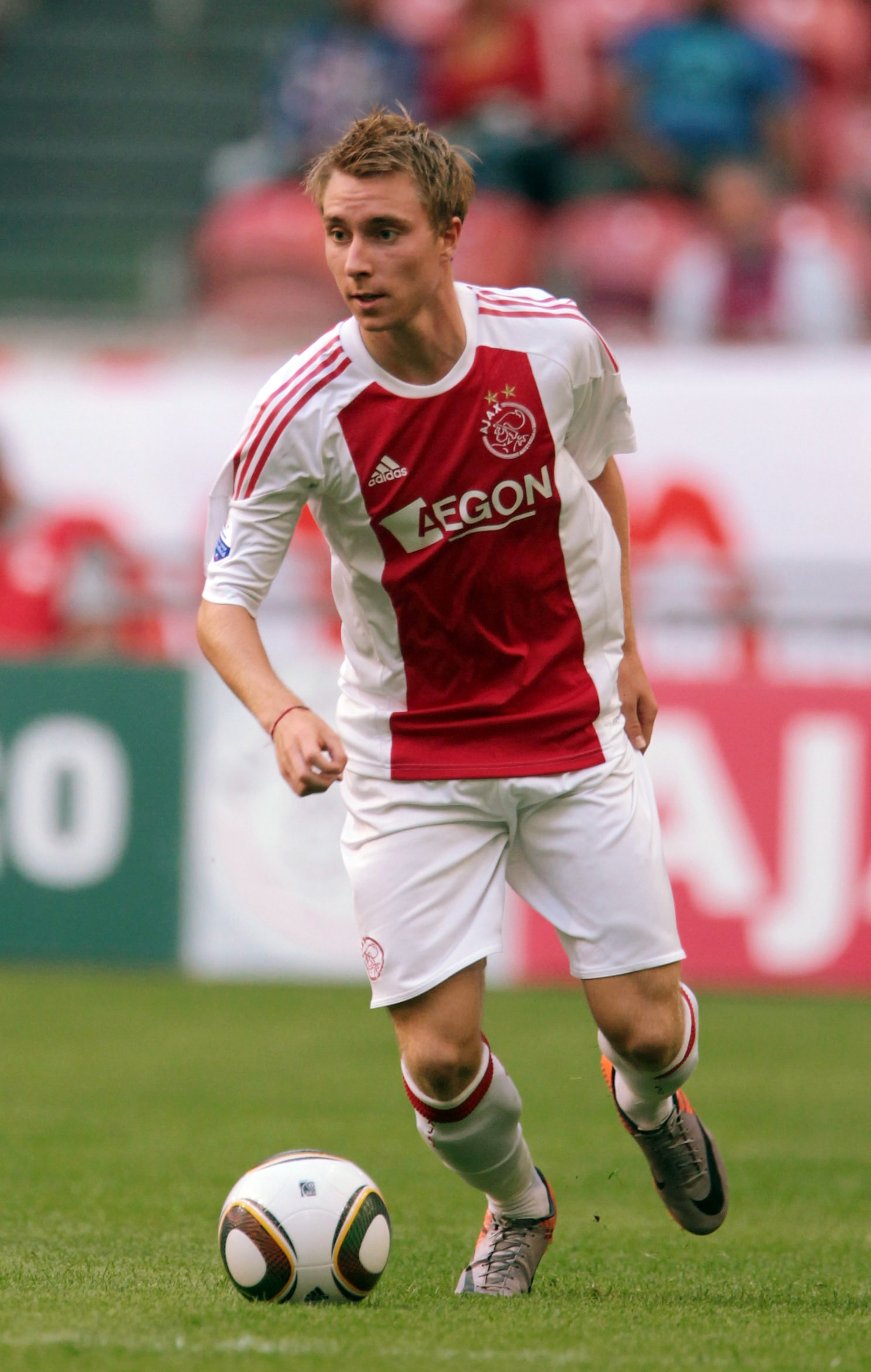 AMSTERDAM, NETHERLANDS - JULY 23: Christian Eriksen of Ajax during a Pre-seson Friendly match between Chelsea and Ajax at Amsterdam Arena on July 23, 2010 in Amsterdam, Netherlands. (Photo by Phil Cole/Getty Images) AMSTERDAM, NETHERLANDS - JULY 23: Christian Eriksen of Ajax during a Pre-seson Friendly match between Chelsea and Ajax at Amsterdam Arena on July 23, 2010 in Amsterdam, Netherlands. (Photo by Phil Cole/Getty Images)