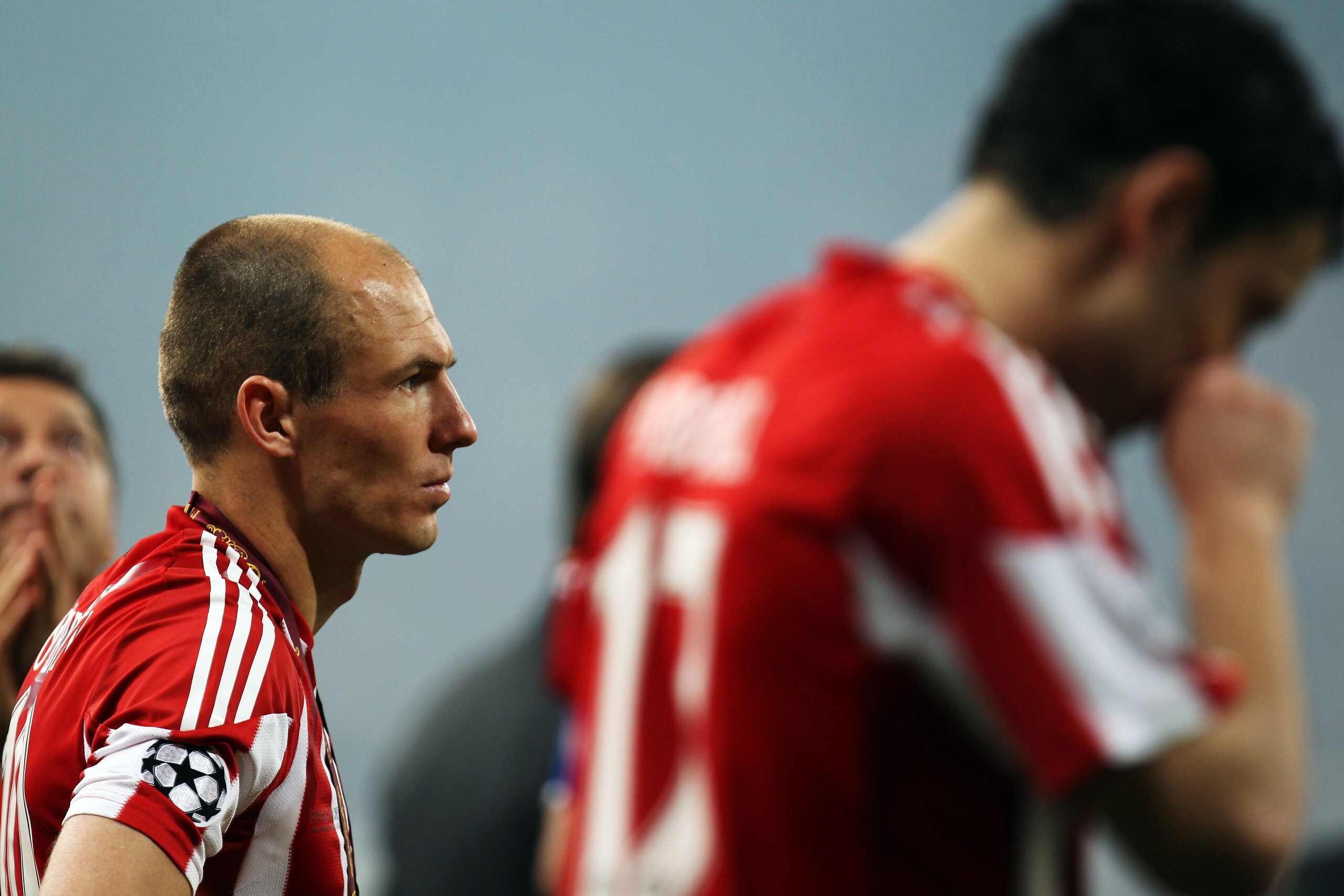 MADRID, SPAIN - MAY 22:  Arjen Robben of Bayern Munich reacts after his team lost the UEFA Champions League Final match between FC Bayern Muenchen and Inter Milan at the Estadio Santiago Bernabeu on May 22, 2010 in Madrid, Spain.  (Photo by Alex Grimm/Get