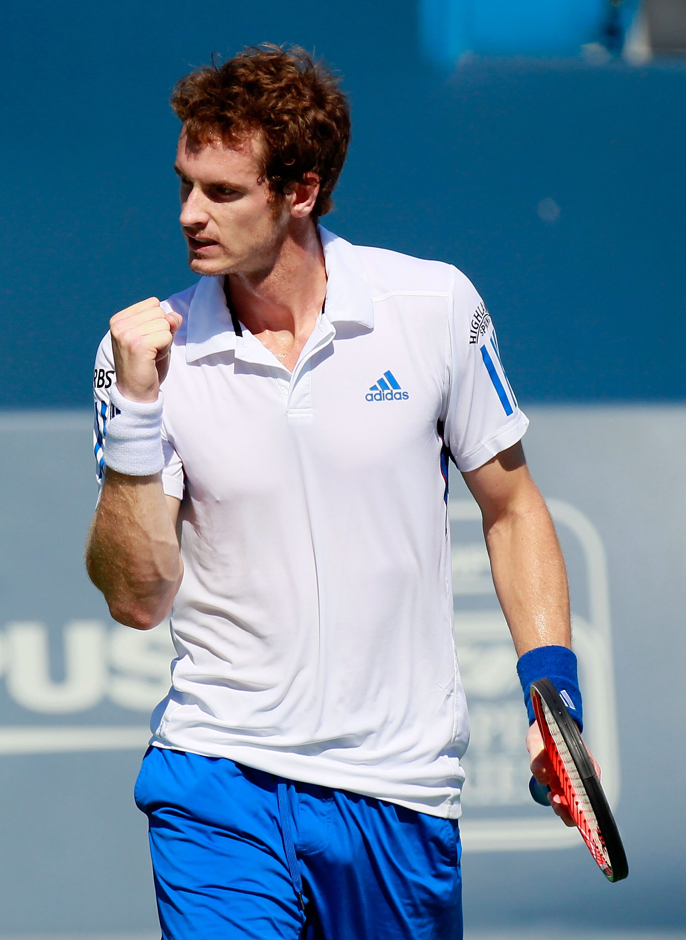 CINCINNATI - AUGUST 18:  Andy Murray of Great Britain reacts after winning a game against Jeremy Chardy of France during Day 3 of the Western & Southern Financial Group Masters at the Lindner Family Tennis Center on August 18, 2010 in Cincinnati, Ohio.  (