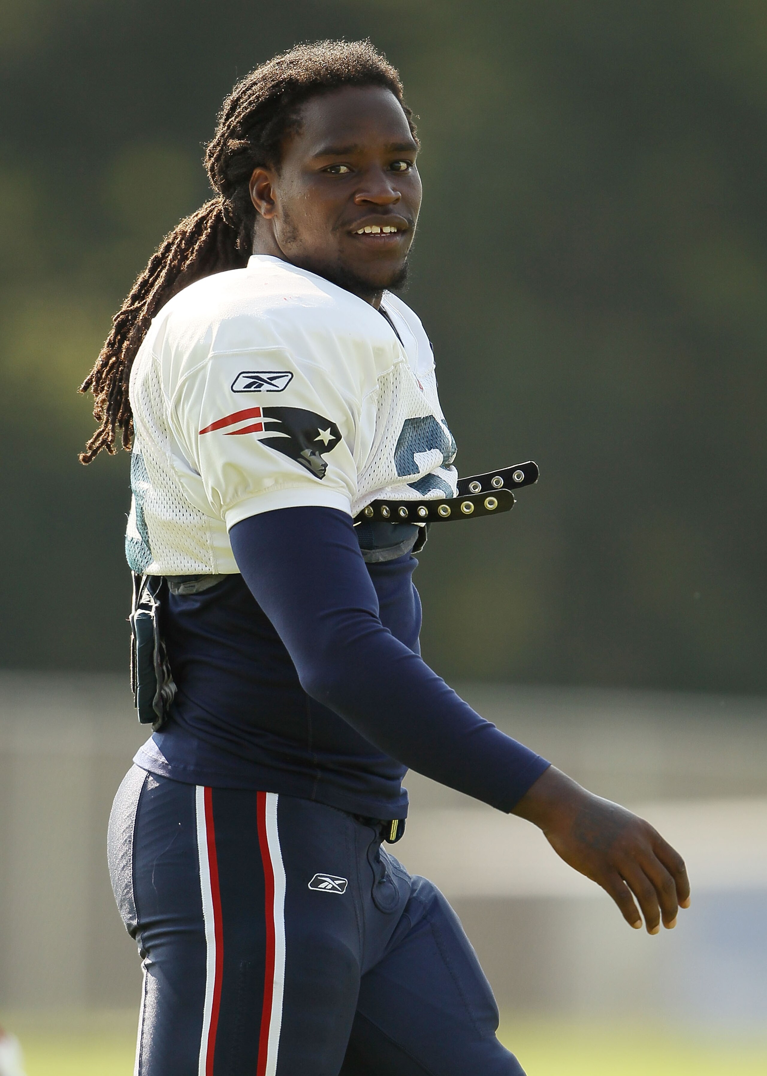 FOXBORO, MA - AUGUST 02:  Laurence Maroney #39 of the New England Patriots walks on the field during training camp on August 2, 2010 at Gillette Stadium in Foxboro, Massachusetts.  (Photo by Elsa/Getty Images)