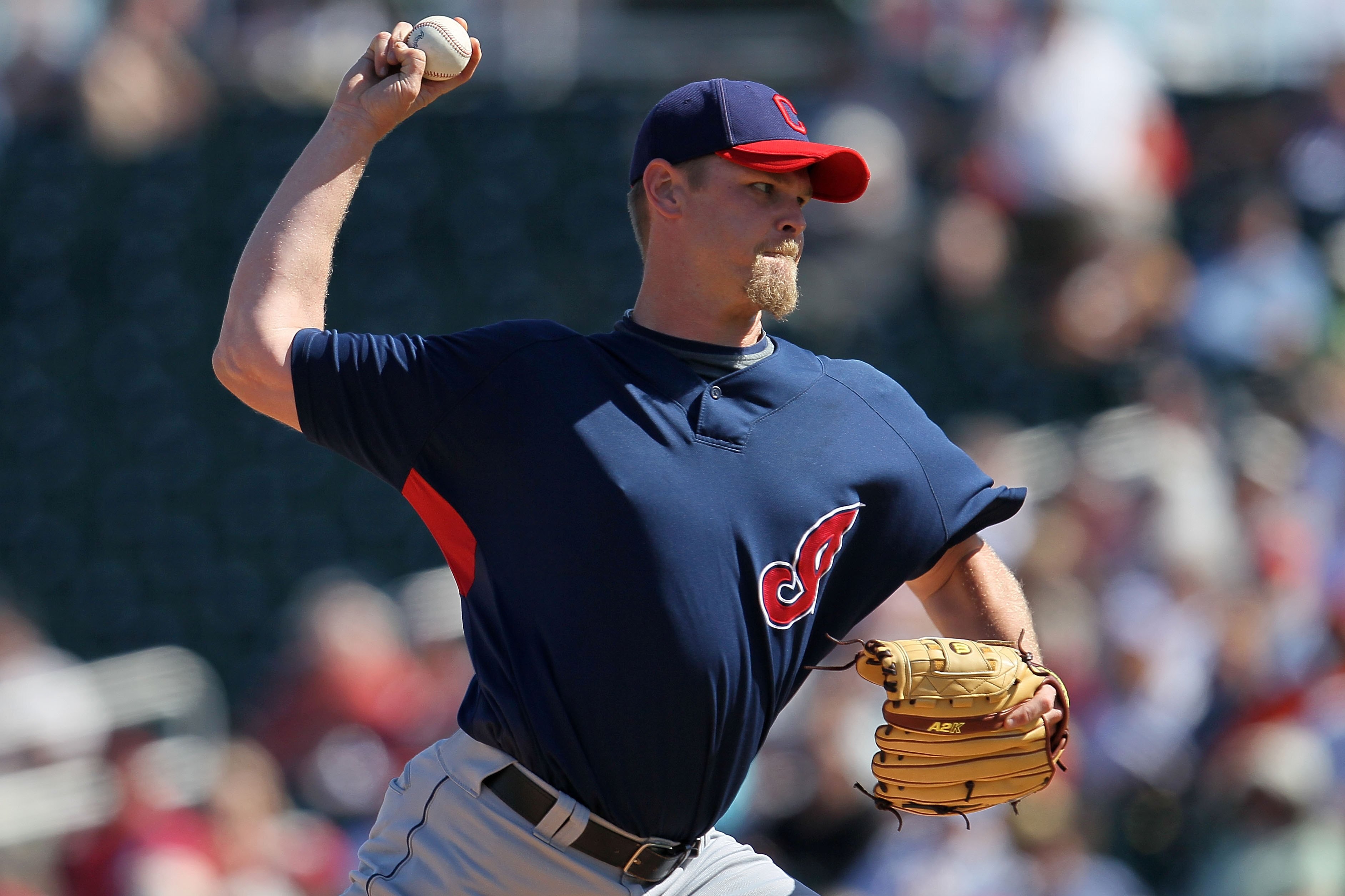 GOODYEAR, AZ - MARCH 05:  Kerry Wood #34 of the Cleveland Indians pitches against the Cincinnati Reds during a spring training game at Goodyear Ballpark on March 5, 2010 in Goodyear, Arizona.  (Photo by Chris McGrath/Getty Images)