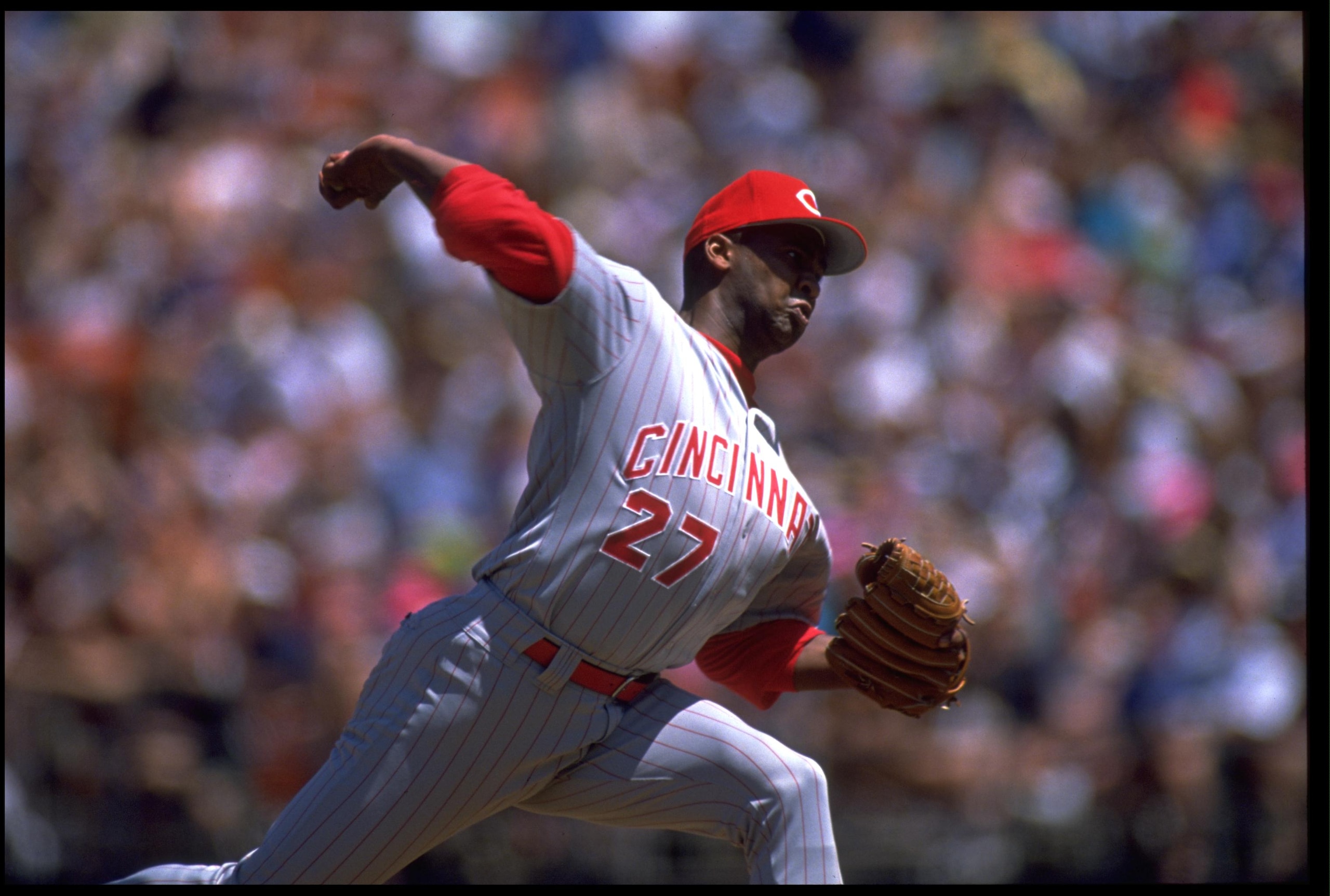31 JUL 1994: CINCINNATI REDS PITCHER JOSE RIJO WINDS UP TO PITCH DURING THE REDS 2-1 WIN OVER THE SAN DIEGO PADRES AT JACK MURPHY STADIUM IN SAN DIEGO, CALIFORNIA. MANDATORY CREDIT: STEPHEN DUNN/ALLSPORT 31 JUL 1994: CINCINNATI REDS PITCHER JOSE RIJO WINDS UP TO PITCH DURING THE REDS 2-1 WIN OVER THE SAN DIEGO PADRES AT JACK MURPHY STADIUM IN SAN DIEGO, CALIFORNIA. MANDATORY CREDIT: STEPHEN DUNN/ALLSPORT