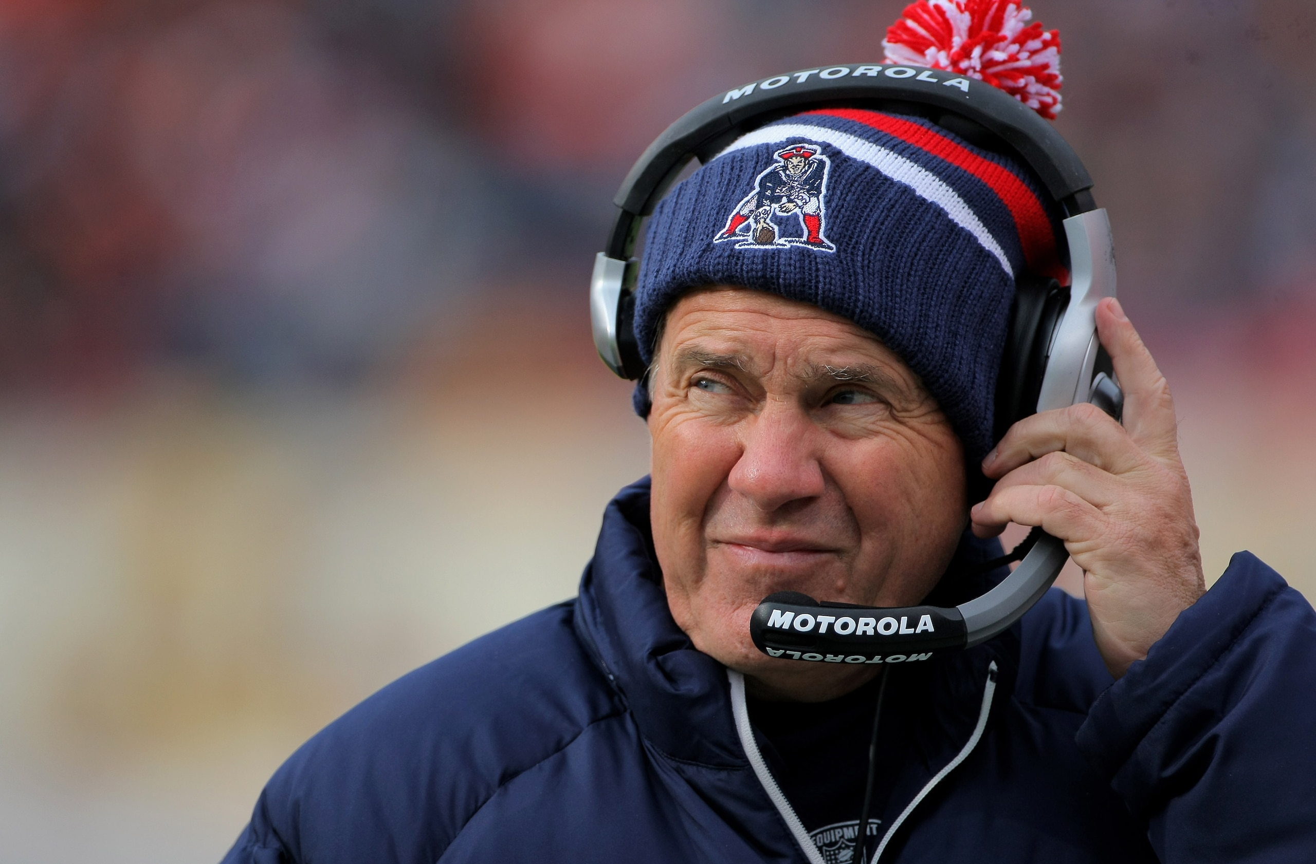 DENVER - OCTOBER 11:  Head coach Bill Belichick of the New England Patriots leads his team against the Denver Broncos during NFL action at Invesco Field at Mile High on October 11, 2009 in Denver, Colorado.  (Photo by Doug Pensinger/Getty Images)