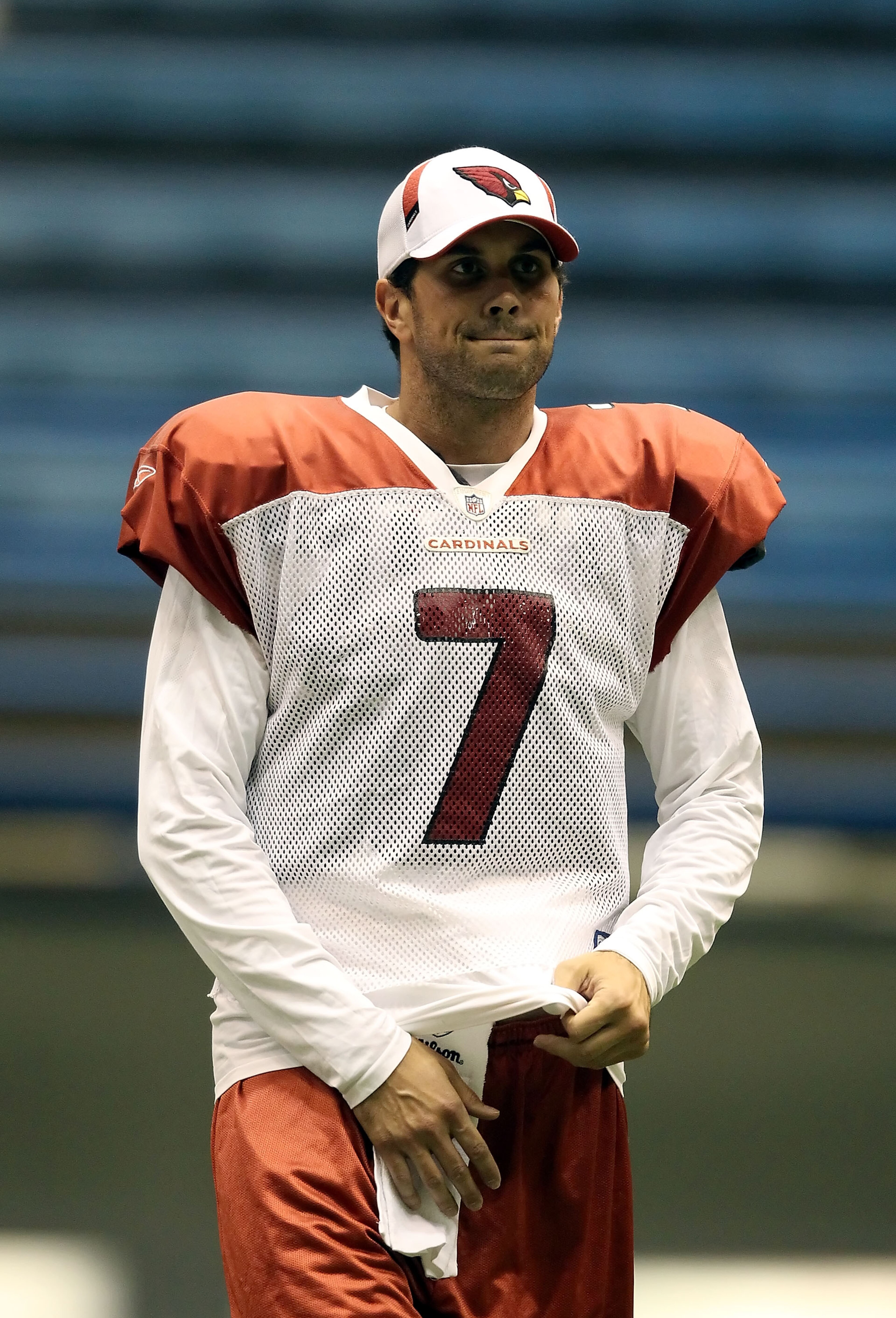 FLAGSTAFF, AZ - AUGUST 01: Quarterback Matt Leinart #7 of the Arizona Cardinals practices at Northern Arizona University Walkup Stadium on August 1, 2010 in Flagstaff, Arizona. (Photo by Christian Petersen/Getty Images) FLAGSTAFF, AZ - AUGUST 01: Quarterback Matt Leinart #7 of the Arizona Cardinals practices at Northern Arizona University Walkup Stadium on August 1, 2010 in Flagstaff, Arizona. (Photo by Christian Petersen/Getty Images)