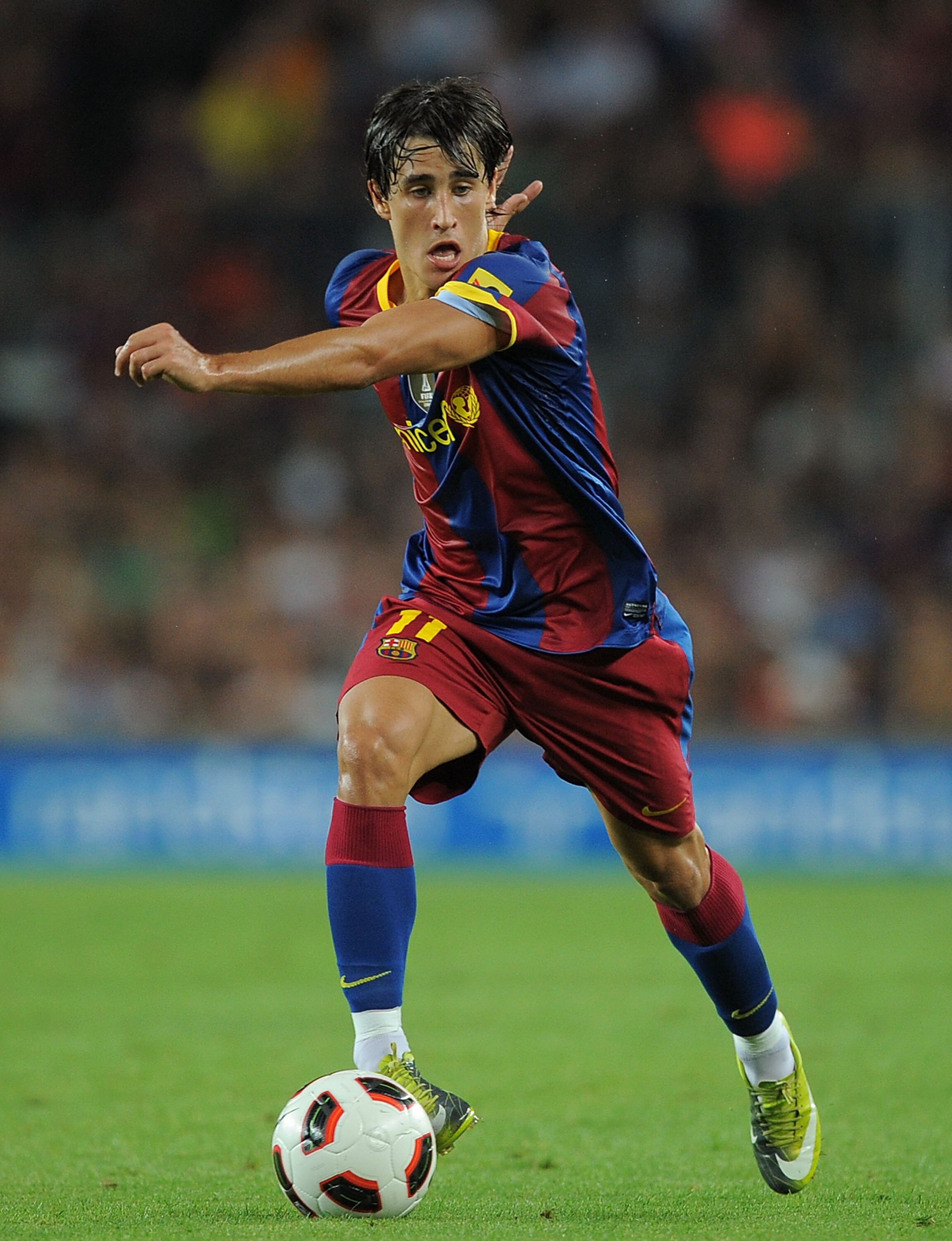 BARCELONA, SPAIN - AUGUST 25: Bojan Krkic of Barcelona in action during the Joan Gamper Trophy match between Barcelona and AC Milan at Camp Nou stadium on August 25, 2010 in Barcelona, Spain.  (Photo by Denis Doyle/Getty Images)