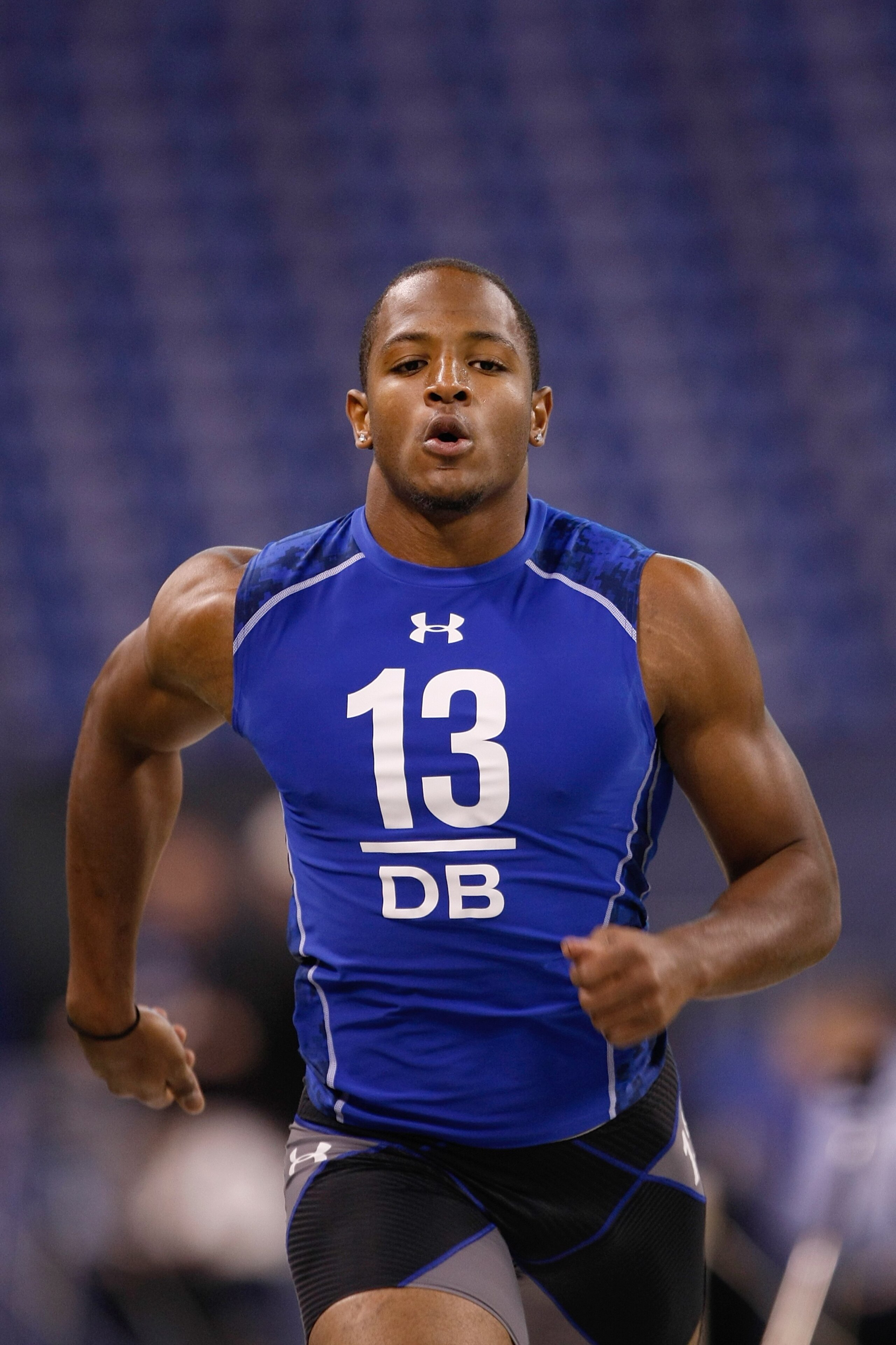 INDIANAPOLIS, IN - MARCH 2: Defensive back barry Church of Toledo runs the 40 yard dash during the NFL Scouting Combine presented by Under Armour at Lucas Oil Stadium on March 2, 2010 in Indianapolis, Indiana. (Photo by Scott Boehm/Getty Images) INDIANAPOLIS, IN - MARCH 2: Defensive back barry Church of Toledo runs the 40 yard dash during the NFL Scouting Combine presented by Under Armour at Lucas Oil Stadium on March 2, 2010 in Indianapolis, Indiana. (Photo by Scott Boehm/Getty Images)