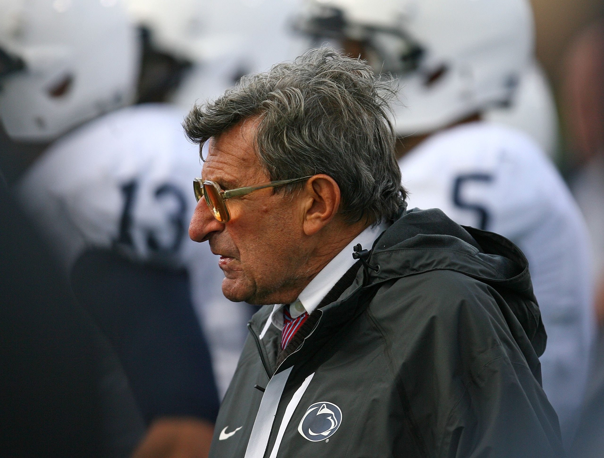 EVANSTON, IL - OCTOBER 31: Head coach Joe Paterno of the Penn State Nittany Lions walks the sidelines as his team takes on the Northwestern Wildcats at Ryan Field on October 31, 2009 in Evanston, Illinois. Penn State defeated Northwestern 34-13. (Photo by