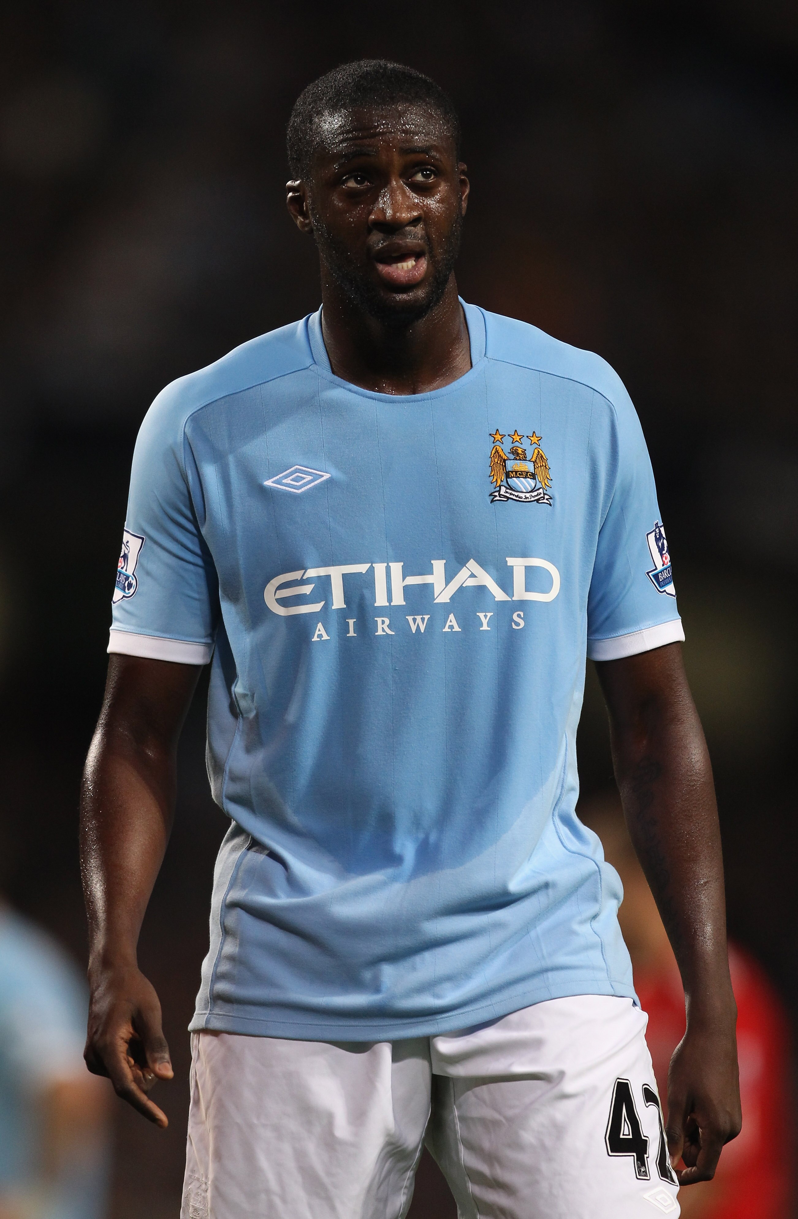 MANCHESTER, ENGLAND - AUGUST 23:  Yaya Toure of Manchester City during the Barclays Premier League match between Manchester City and Liverpool at City of Manchester Stadium on August 23, 2010 in Manchester, England.  (Photo by Alex Livesey/Getty Images)
