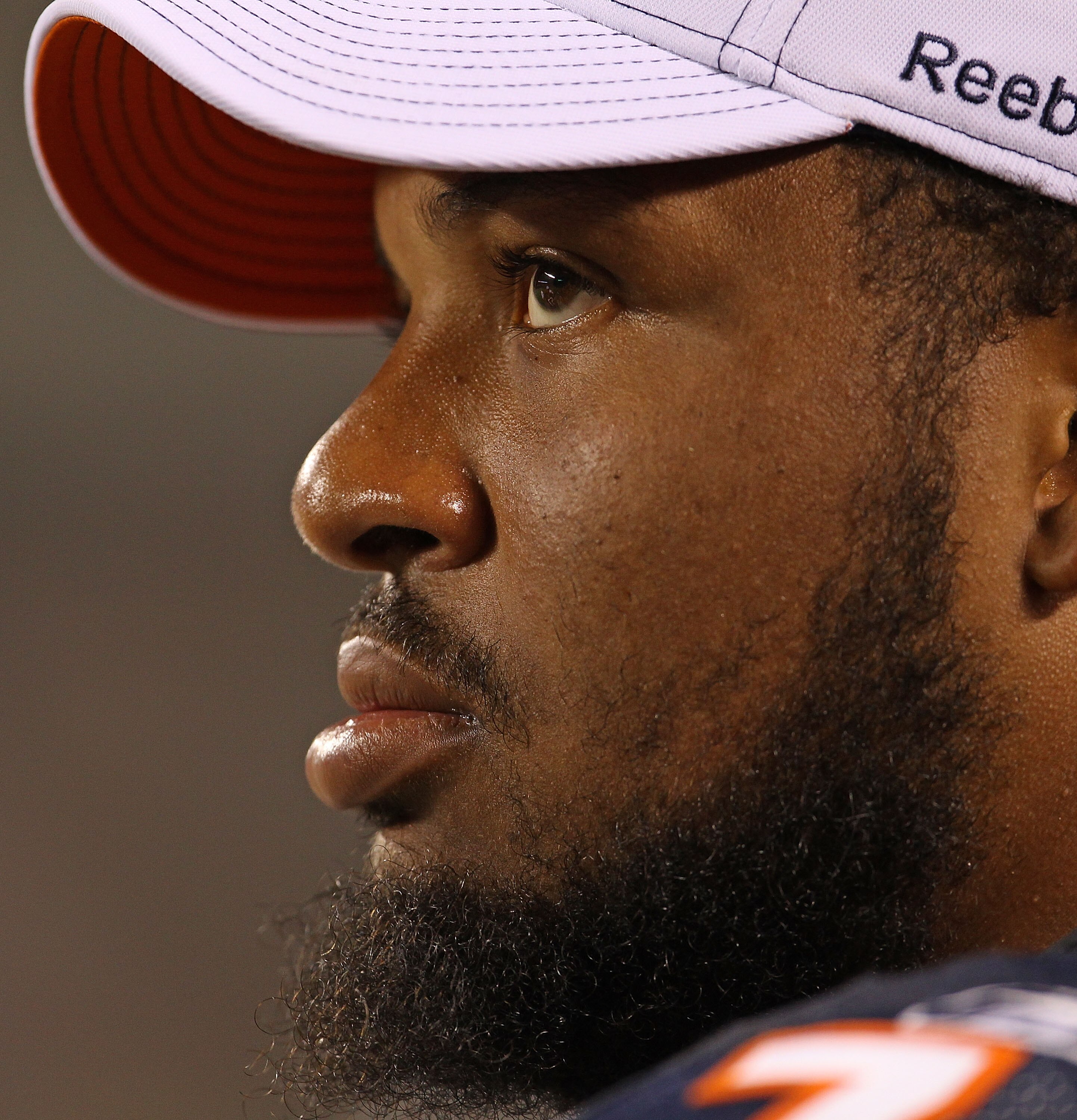 CHICAGO - AUGUST 21: Chris Williams #74 of the Chicago Bears watches as his teammates take on the Oakland Raiders during a preseason game at Soldier Field on August 21, 2010 in Chicago, Illinois. The Raiders defeated the Bears 32-17. (Photo by Jonathan Da