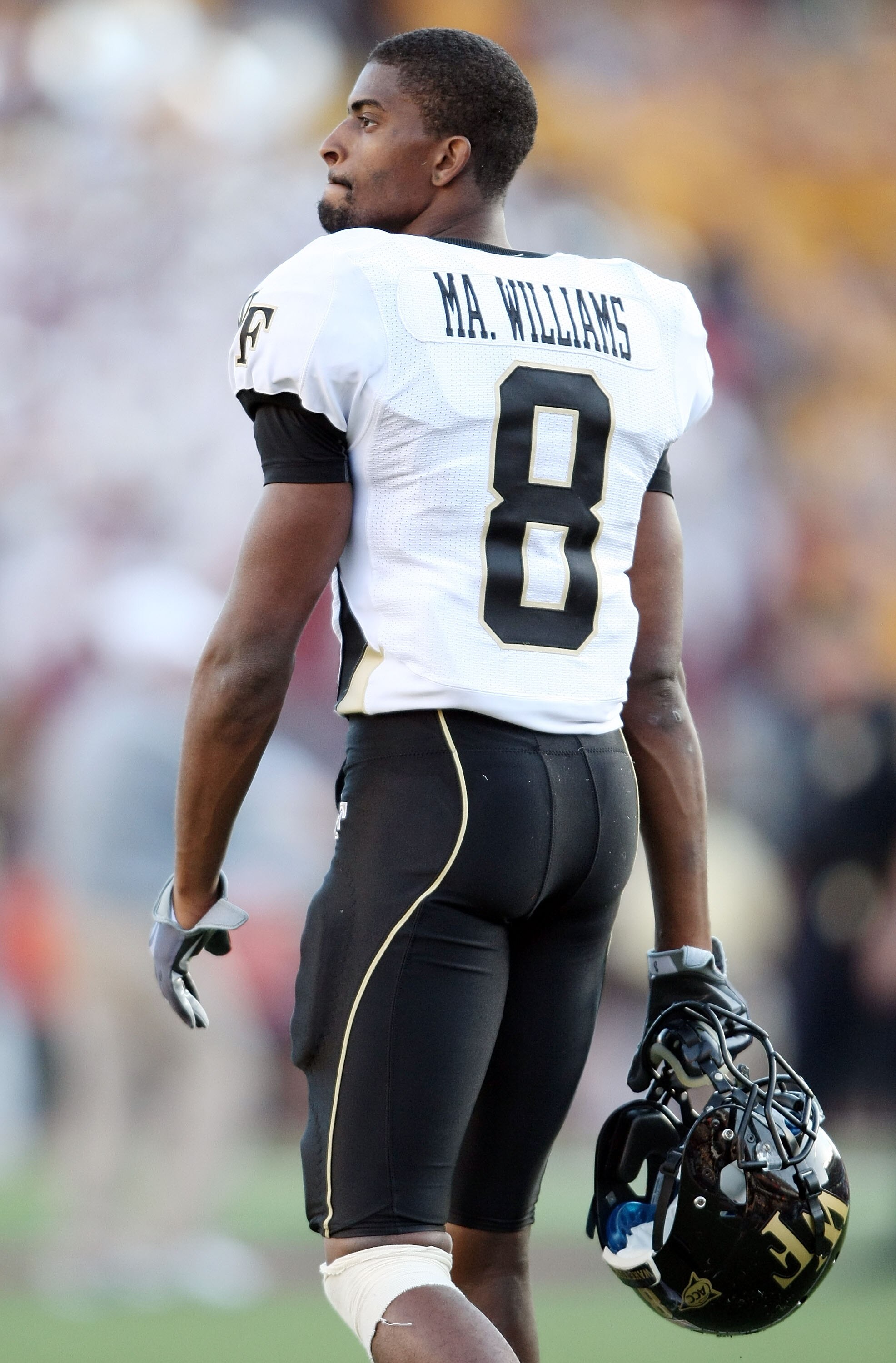 CHESTNUT HILL, MA - SEPTEMBER 26:  Marshall Williams #8 of the Wake Forest Demon Deacons walks off the field after the overtime loss to the Boston College Eagles on September 26, 2009 at Alumni Stadium in Chestnut Hill, Massachusetts. Boston College defea