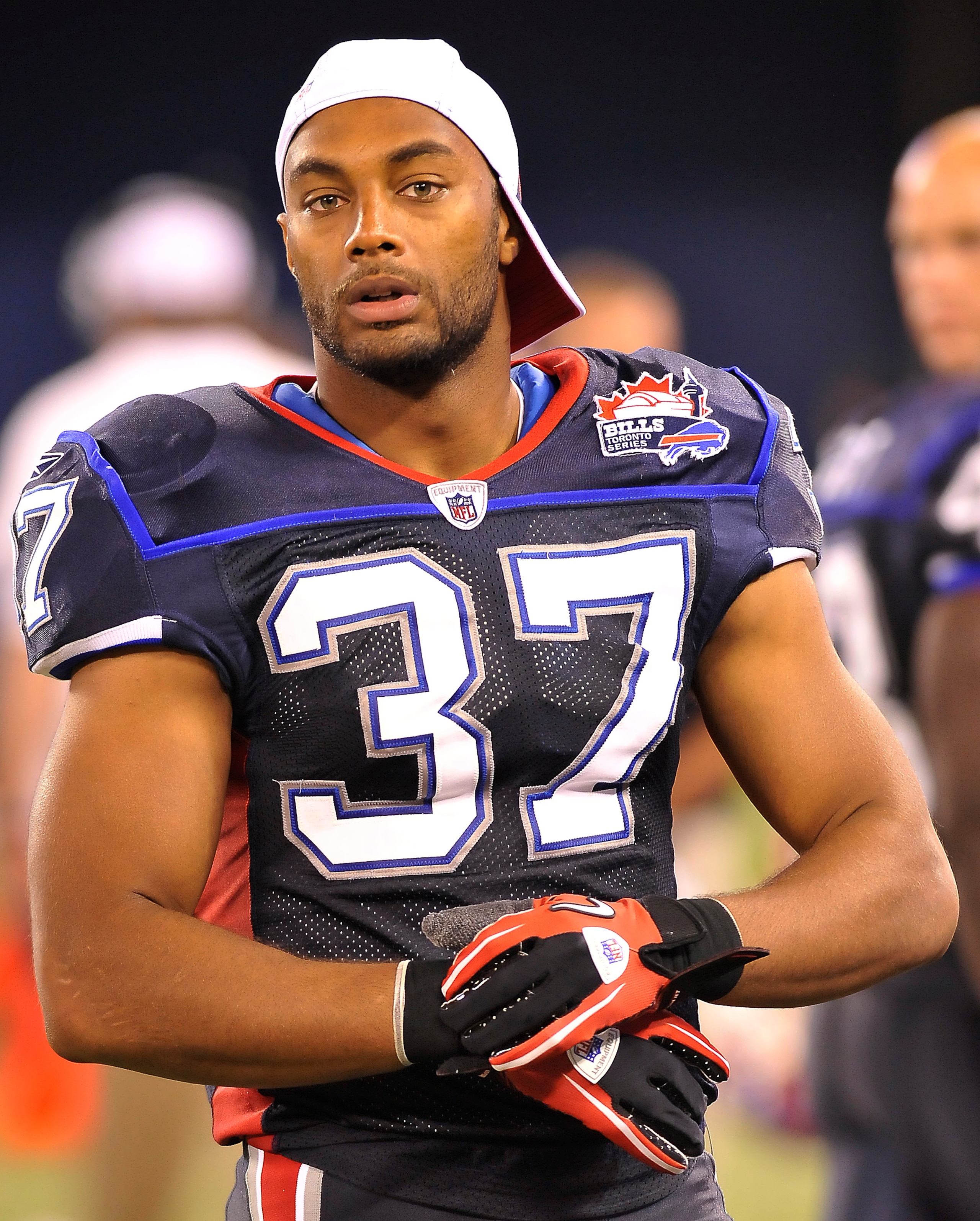 TORONTO, CANADA - AUGUST 19: George Wilson #37 of the Buffalo Bills looks on from the sidelines during game action against the Indianapolis Colts on August 19, 2010 at the Rogers Centre in Toronto, Ontario, Canada. (Photo by Brad White/Getty Images)