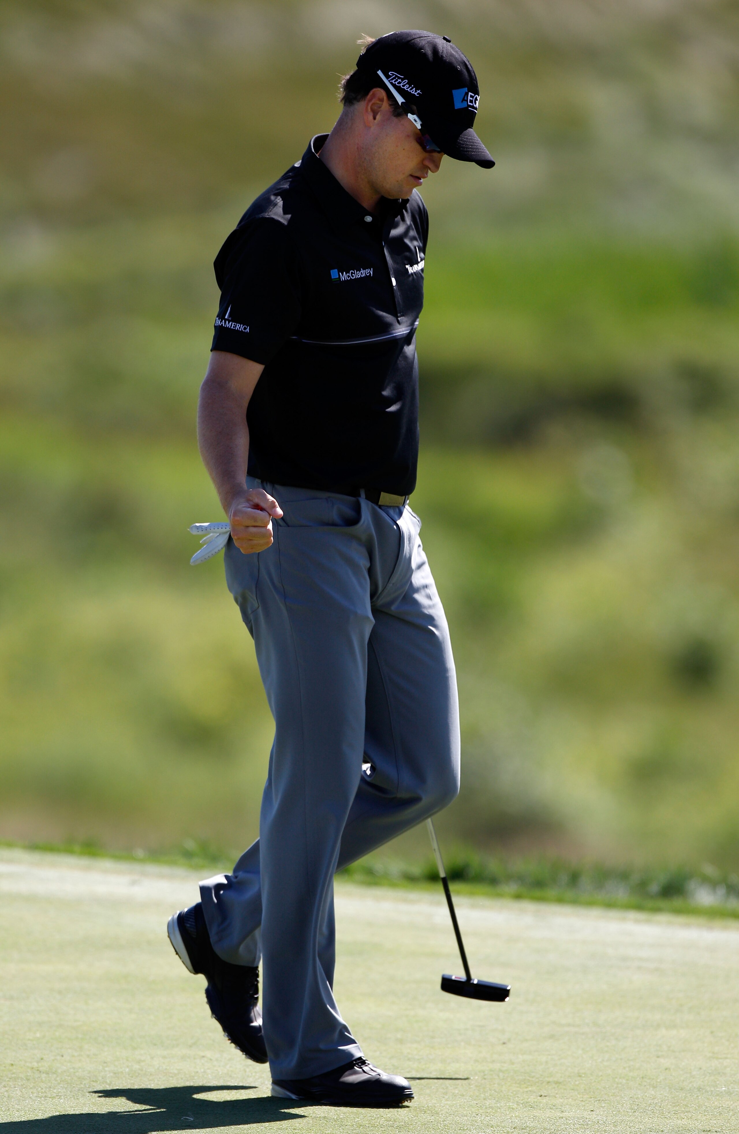 KOHLER, WI - AUGUST 15:  Zach Johnson celebrates a birdie putt on the tenth green during the final round of the 92nd PGA Championship on the Straits Course at Whistling Straits on August 15, 2010 in Kohler, Wisconsin.  (Photo by Chris Graythen/Getty Image