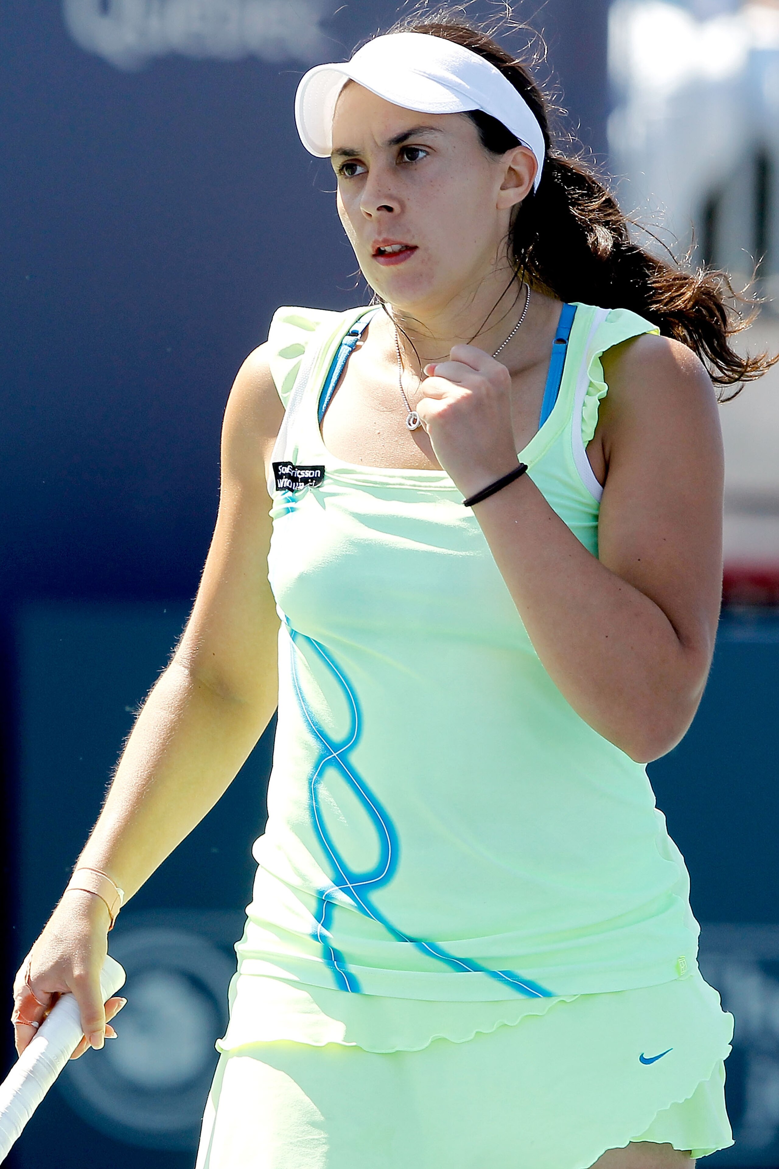 MONTREAL, QC - AUGUST 19:  Marion Bartoli of France celebrates a point against Iveta Benesova of the Czech Republic during the Rogers Cup at Stade Uniprix on August 19, 2010 in Montreal, Canada.  (Photo by Matthew Stockman/Getty Images)