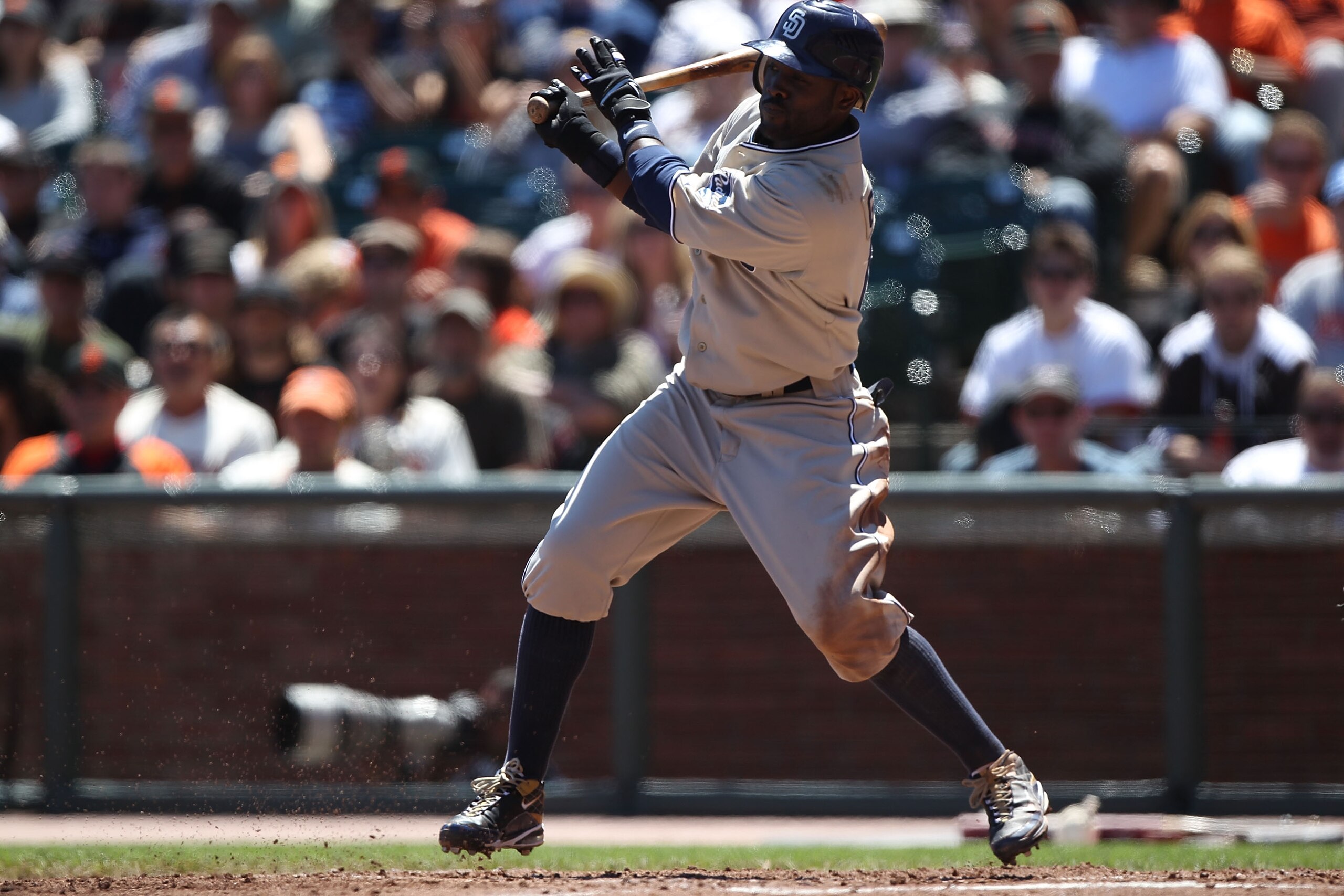 SAN FRANCISCO - AUGUST 15:  Tony Gwyn #18 of the San Diego Padres bats against the San Francisco Giants during an MLB game at AT&T Park on August 15, 2010 in San Francisco, California.  (Photo by Jed Jacobsohn/Getty Images)