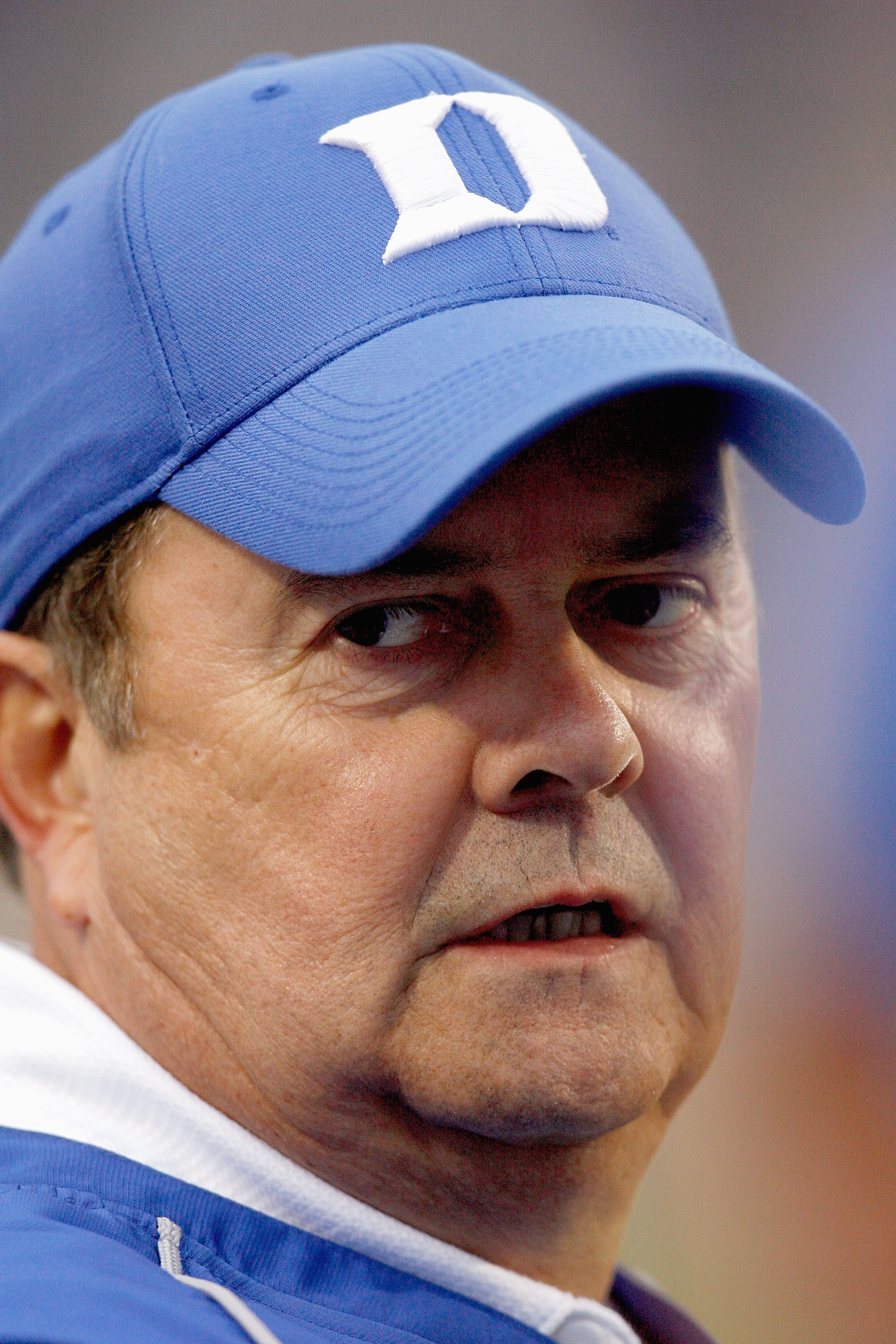 DURHAM, NC - OCTOBER 18:  Head coach David Cutcliffe of the Duke Blue Devils watches the action during the game against the Miami Hurricanes at Wallace Wade Stadium on October 18, 2008 in Durham, North Carolina.  (Photo by Kevin C. Cox/Getty Images)