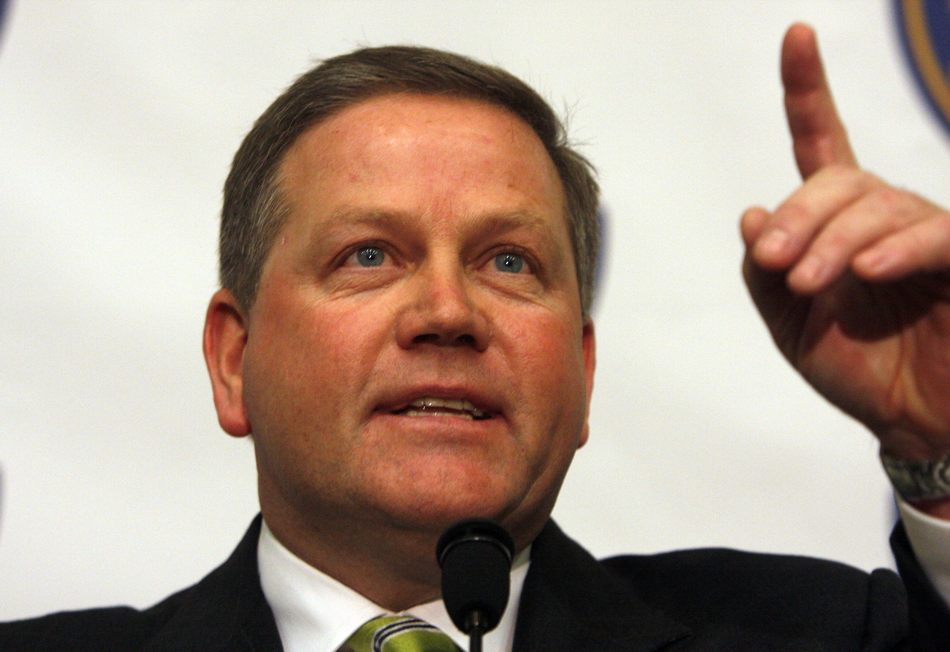 SOUTH BEND, IN - DECEMBER 11: Brian Kelly attends a press conference where he was named new football head coach at Notre Dame University on December 11, 2009 in South Bend, Indiana.  Kelly most recently led the University of Cincinnati to two consecutive