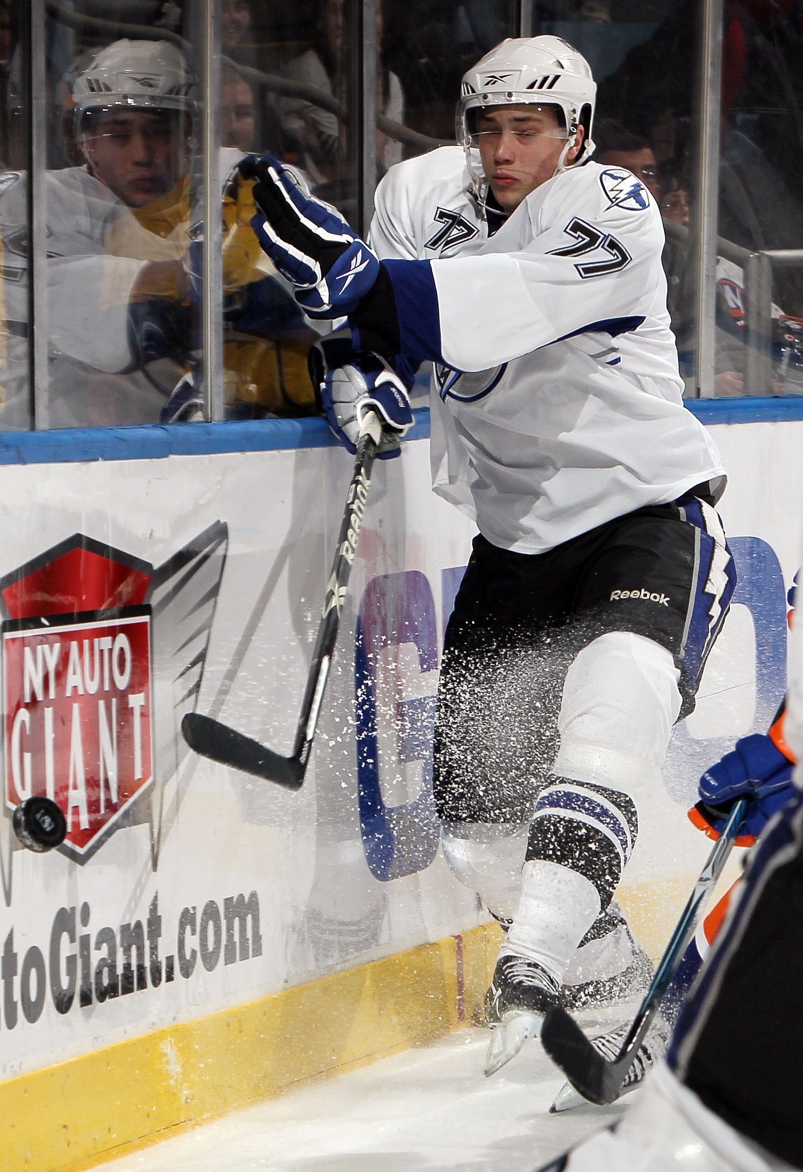 UNIONDALE, NY - FEBRUARY 13: Victor Hedman #77 of the Tampa Bay Lightning skates against the New York Islanders on February 13, 2010 at Nassau Coliseum in Uniondale, New York. The Isles defeated the Lightning 5-4. (Photo by Jim McIsaac/Getty Images) UNIONDALE, NY - FEBRUARY 13: Victor Hedman #77 of the Tampa Bay Lightning skates against the New York Islanders on February 13, 2010 at Nassau Coliseum in Uniondale, New York. The Isles defeated the Lightning 5-4. (Photo by Jim McIsaac/Getty Images)