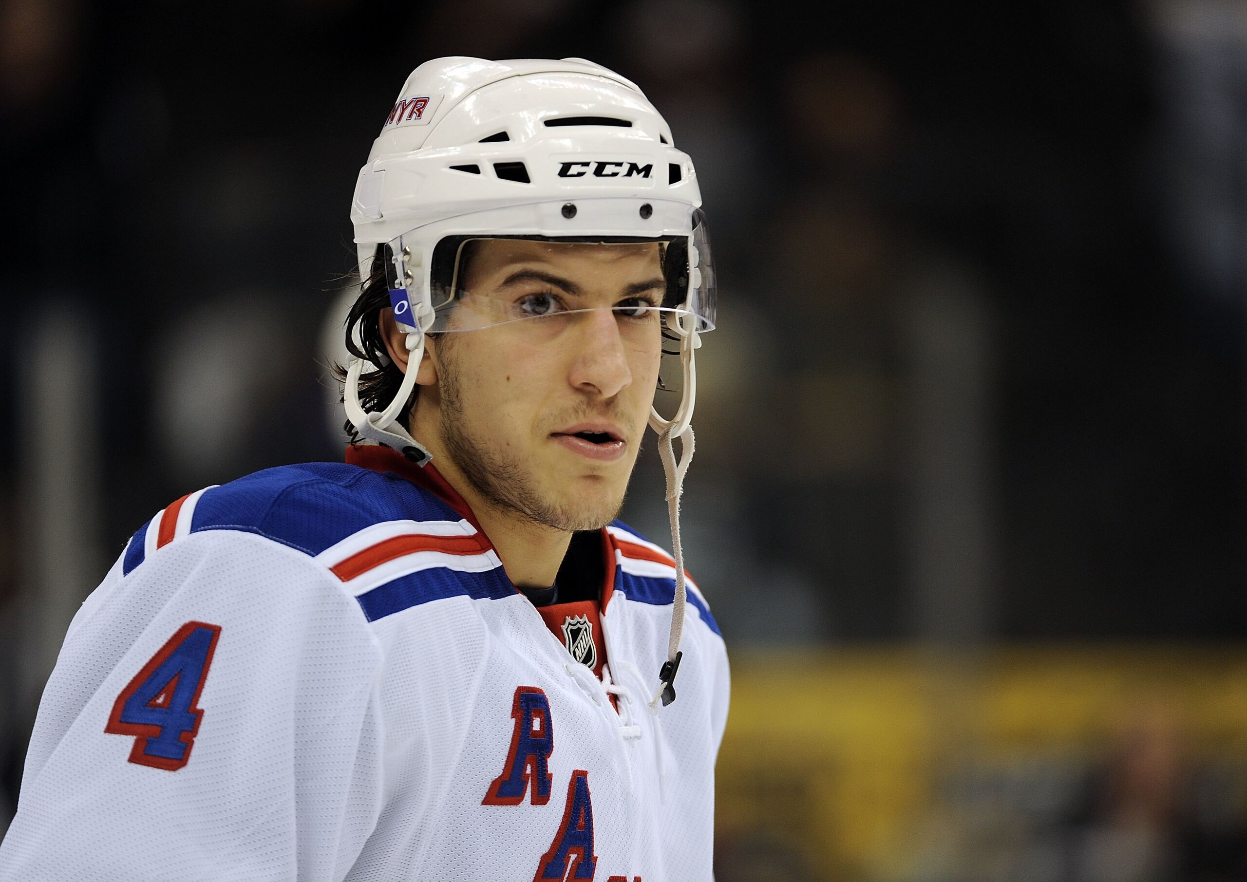 LOS ANGELES, CA - FEBRUARY 02: Michael Del Zotto #4 of the New York Rangers warms up before the game against the Los Angeles Kings at the Staples Center on February 2, 2010 in Los Angeles, California. (Photo by Harry How/Getty Images) LOS ANGELES, CA - FEBRUARY 02: Michael Del Zotto #4 of the New York Rangers warms up before the game against the Los Angeles Kings at the Staples Center on February 2, 2010 in Los Angeles, California. (Photo by Harry How/Getty Images)