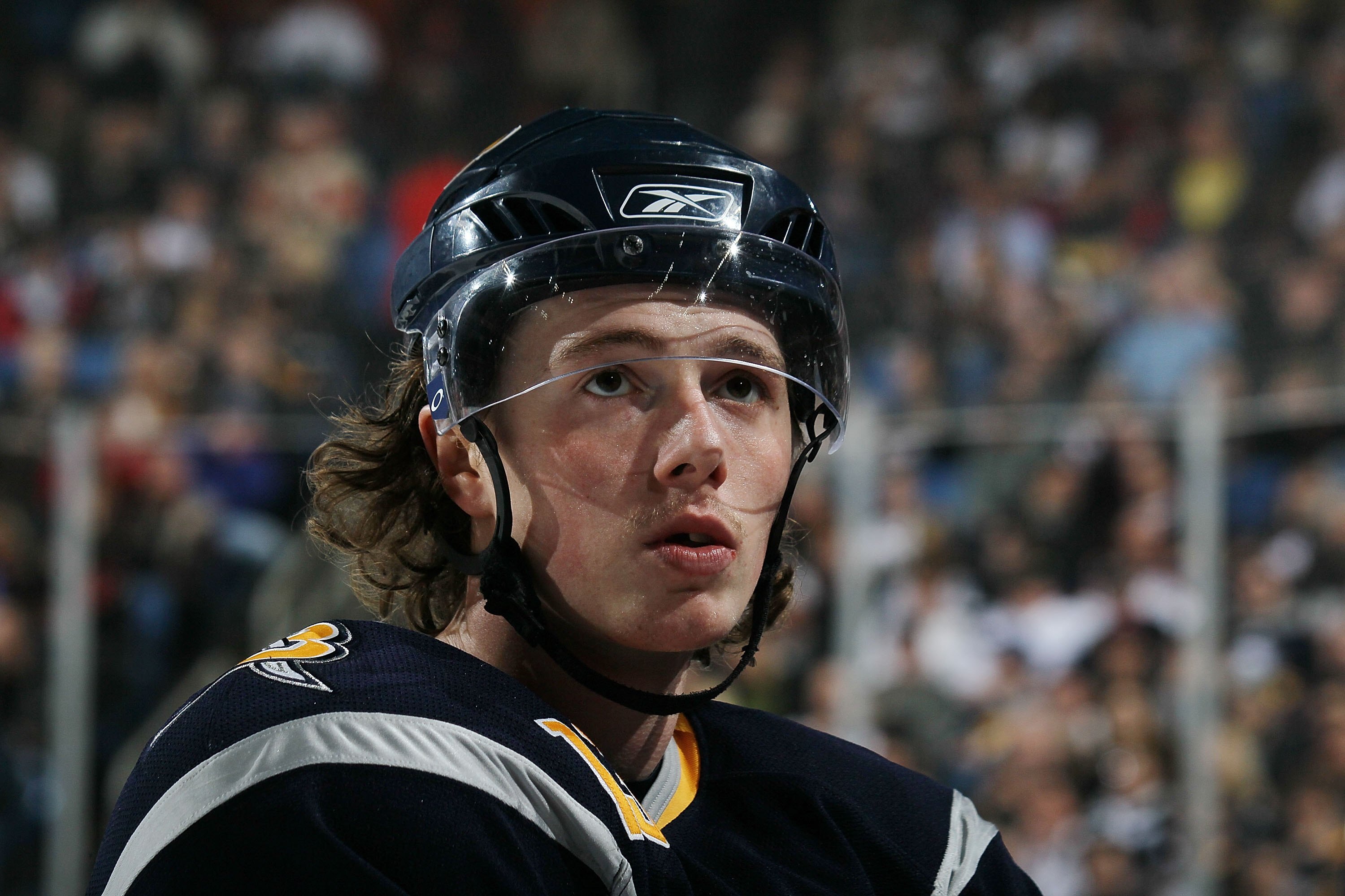 BUFFALO, NY - MARCH 10:  Tim Kennedy #13 of the Buffalo Sabres skates against  the Dallas Stars at the HSBC Arena on March 10, 2010 in Buffalo, New York.  (Photo by Bruce Bennett/Getty Images)