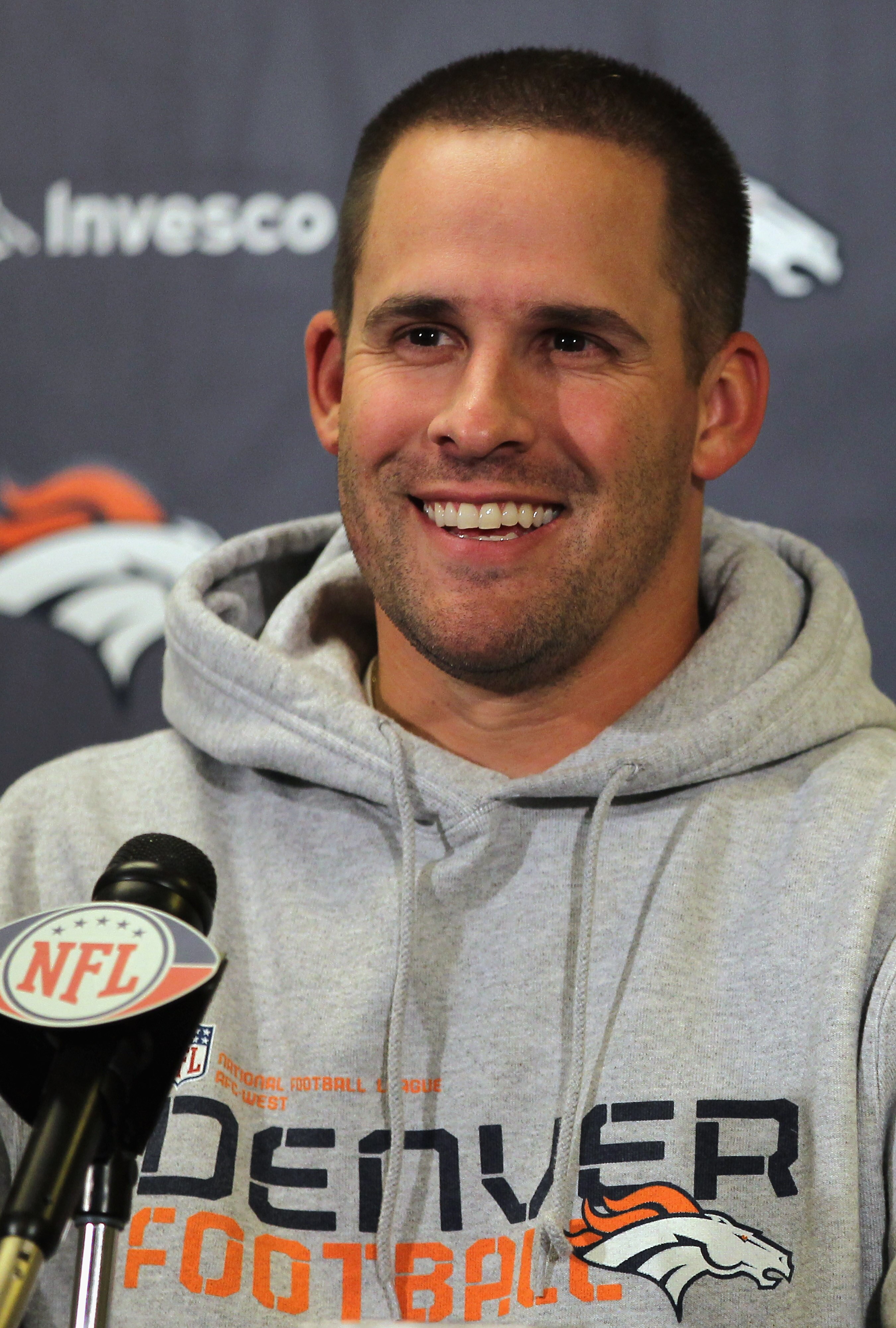 ENGLEWOOD, CO - AUGUST 18:  Head coach Josh McDaniels of the Denver Broncos addresses the media prior to during training camp practice at Dove Valley on August 18, 2010 in Englewood, Colorado.  (Photo by Doug Pensinger/Getty Images)